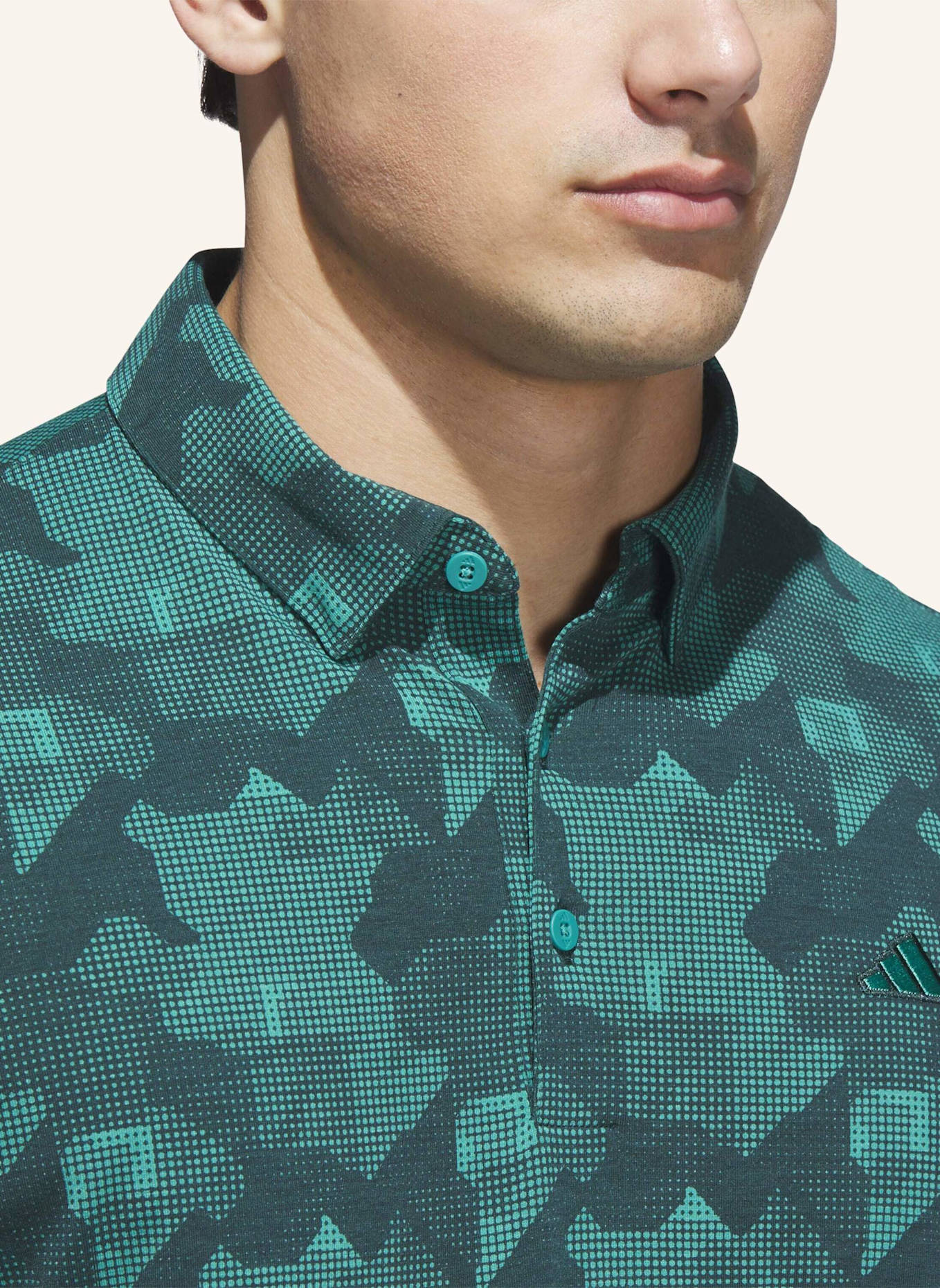 adidas GO-TO PRINTED POLOSHIRT: TÜRKIS/ GRÜN