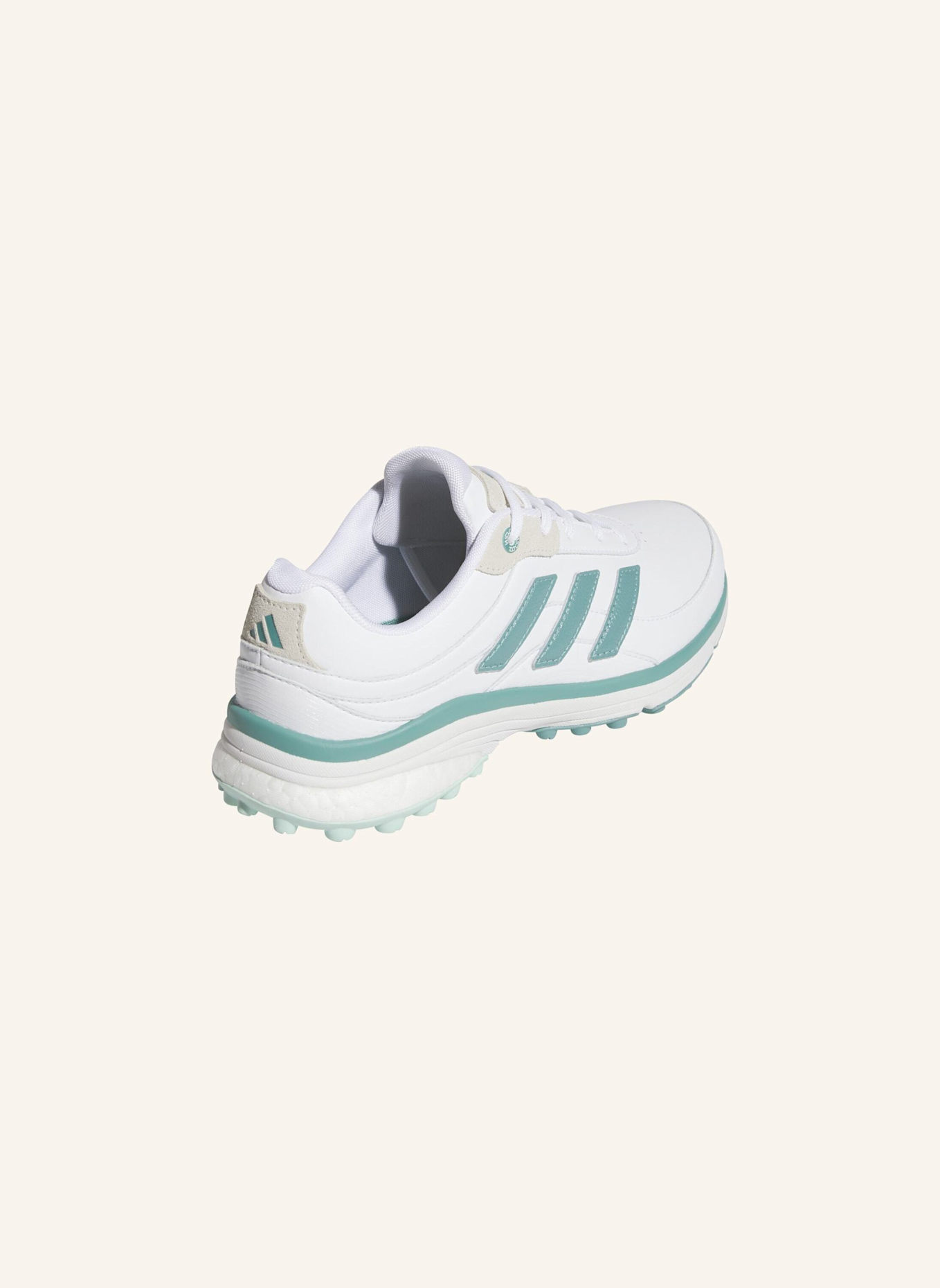 adidas ZOYSIA SPIKELESS GOLFSCHUH: WEISS/ TÜRKIS/ GRÜN