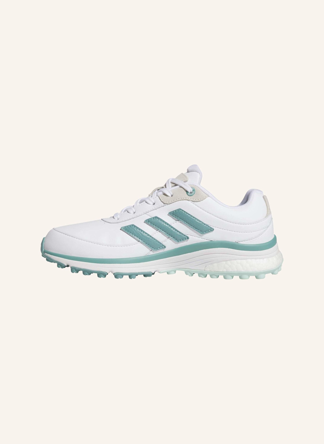 adidas ZOYSIA SPIKELESS GOLFSCHUH: WEISS/ TÜRKIS/ GRÜN