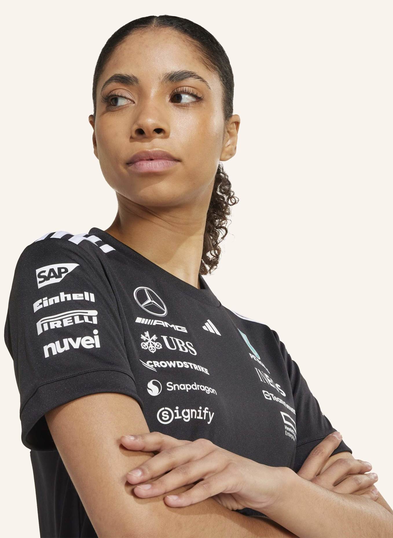 adidas MERCEDES - AMG PETRONAS FORMULA ONE TEAM DRIVER TRIKOT: SCHWARZ/ WEISS