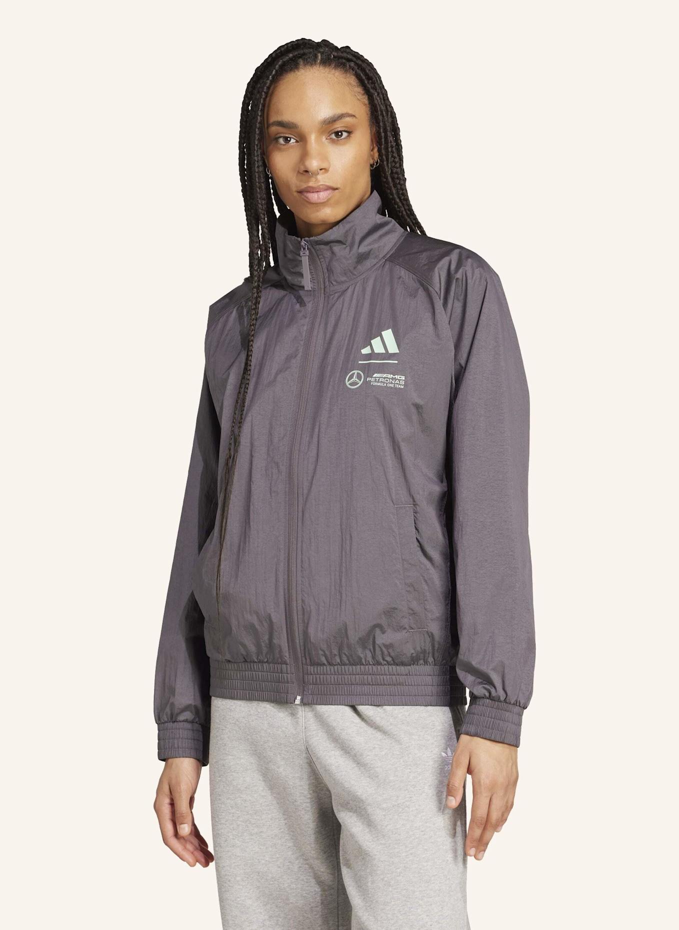 adidas MERCEDES - AMG PETRONAS FORMULA ONE TEAM PREMIUM WOVEN ORIGINALS JACKE: GRAU/ GRÜN