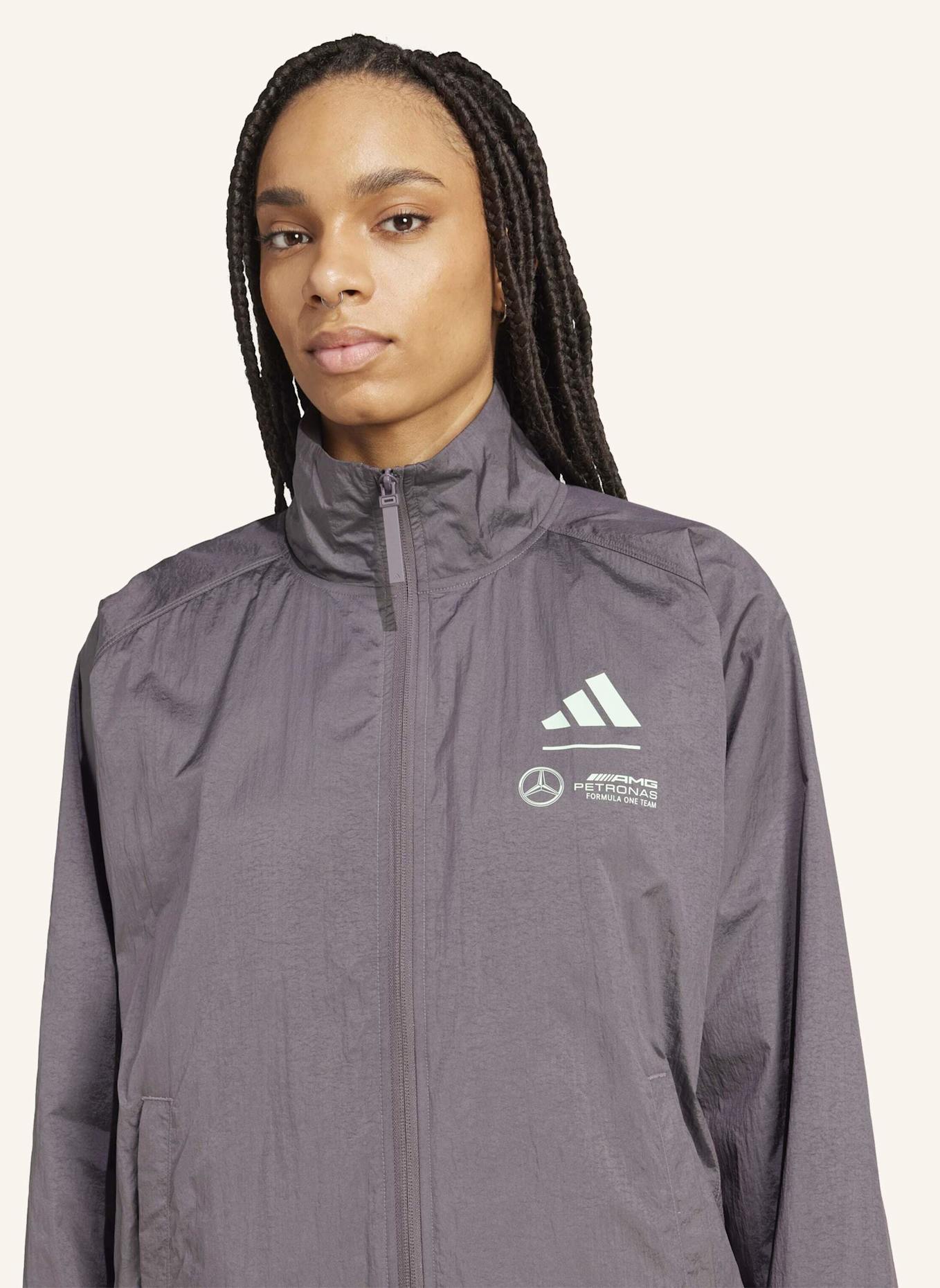 adidas MERCEDES - AMG PETRONAS FORMULA ONE TEAM PREMIUM WOVEN ORIGINALS JACKE: GRAU/ GRÜN