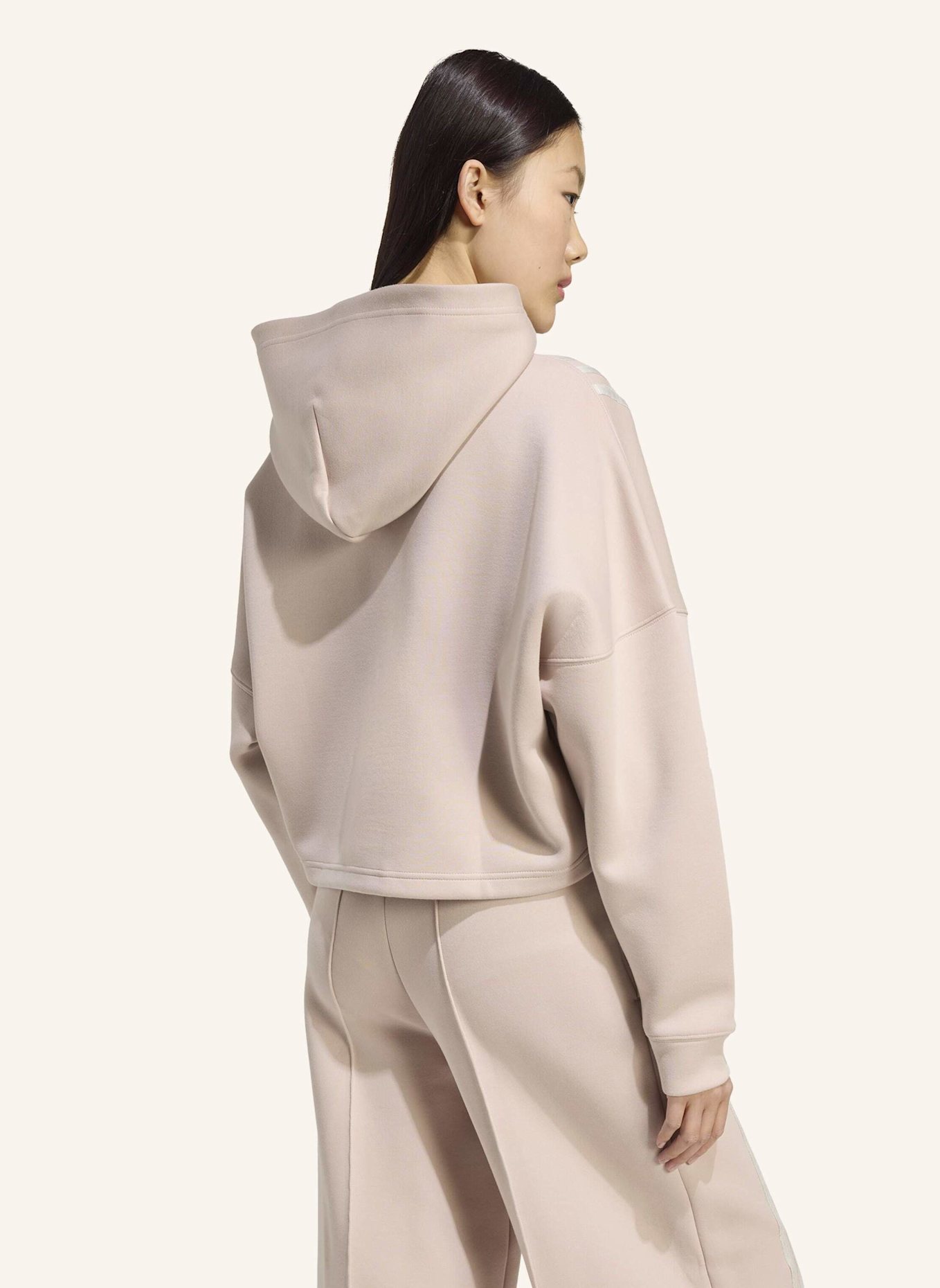 adidas Originals OFF PLACED 3-STREIFEN HOODIE: BEIGE