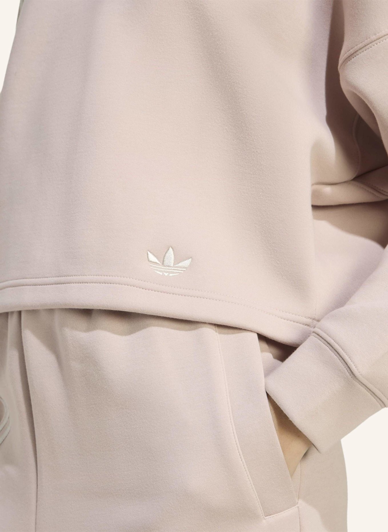 adidas Originals OFF PLACED 3-STREIFEN HOODIE: BEIGE