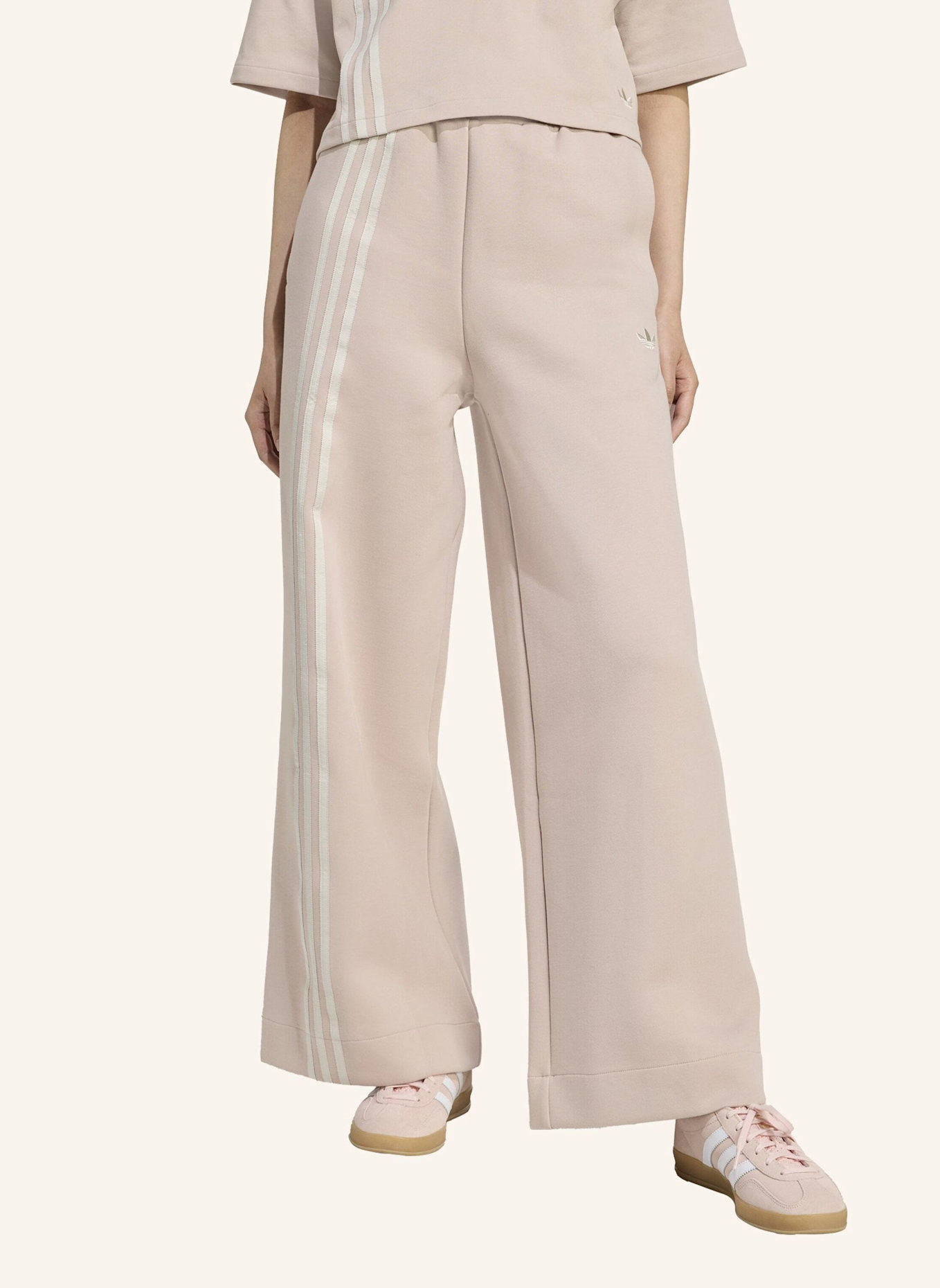 adidas Originals OFF PLACED 3-STREIFEN WEITE HOSE: BEIGE