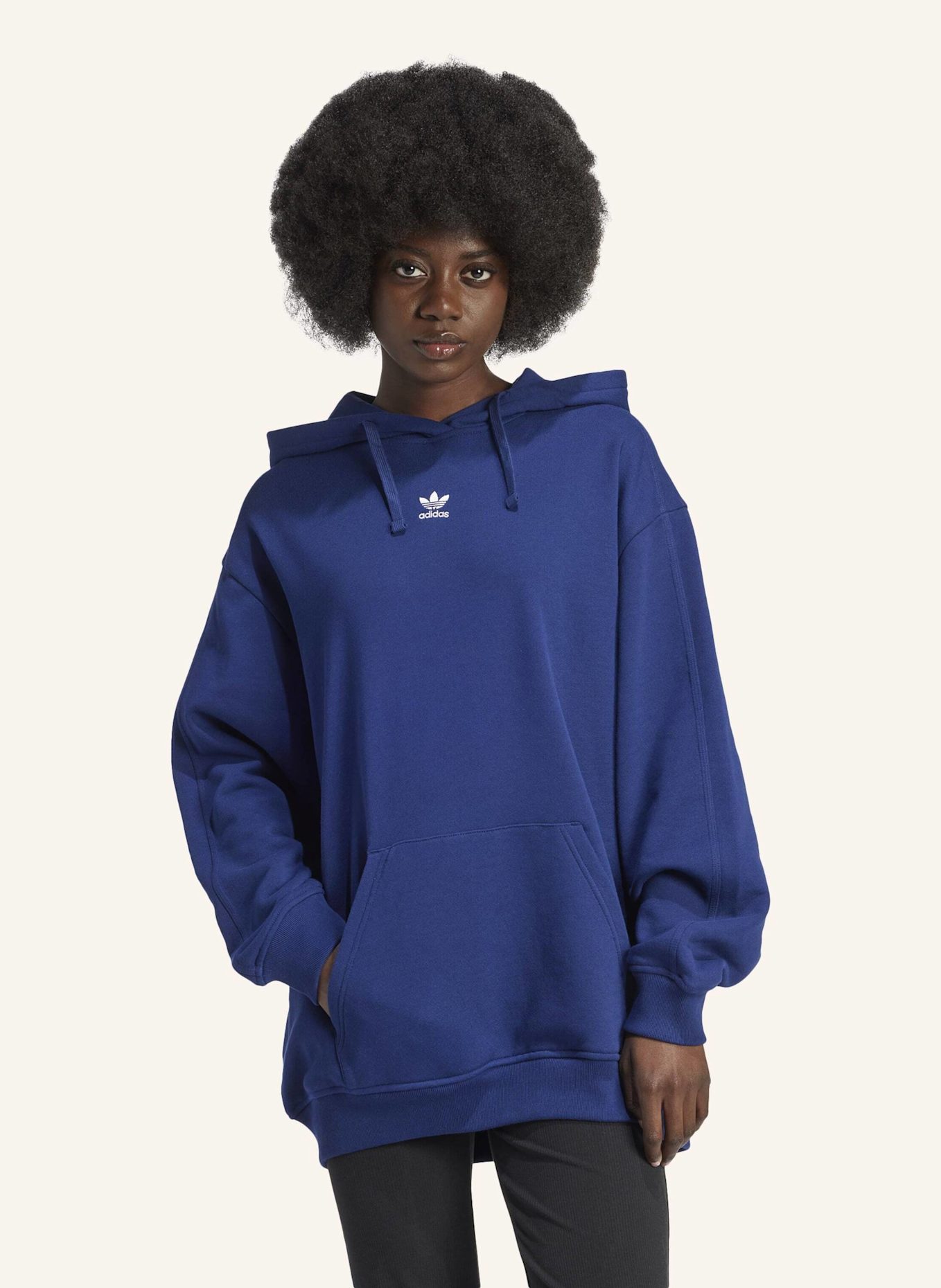 adidas Originals ESSENTIALS LOOSE FRENCH TERRY HOODIE: BLAU