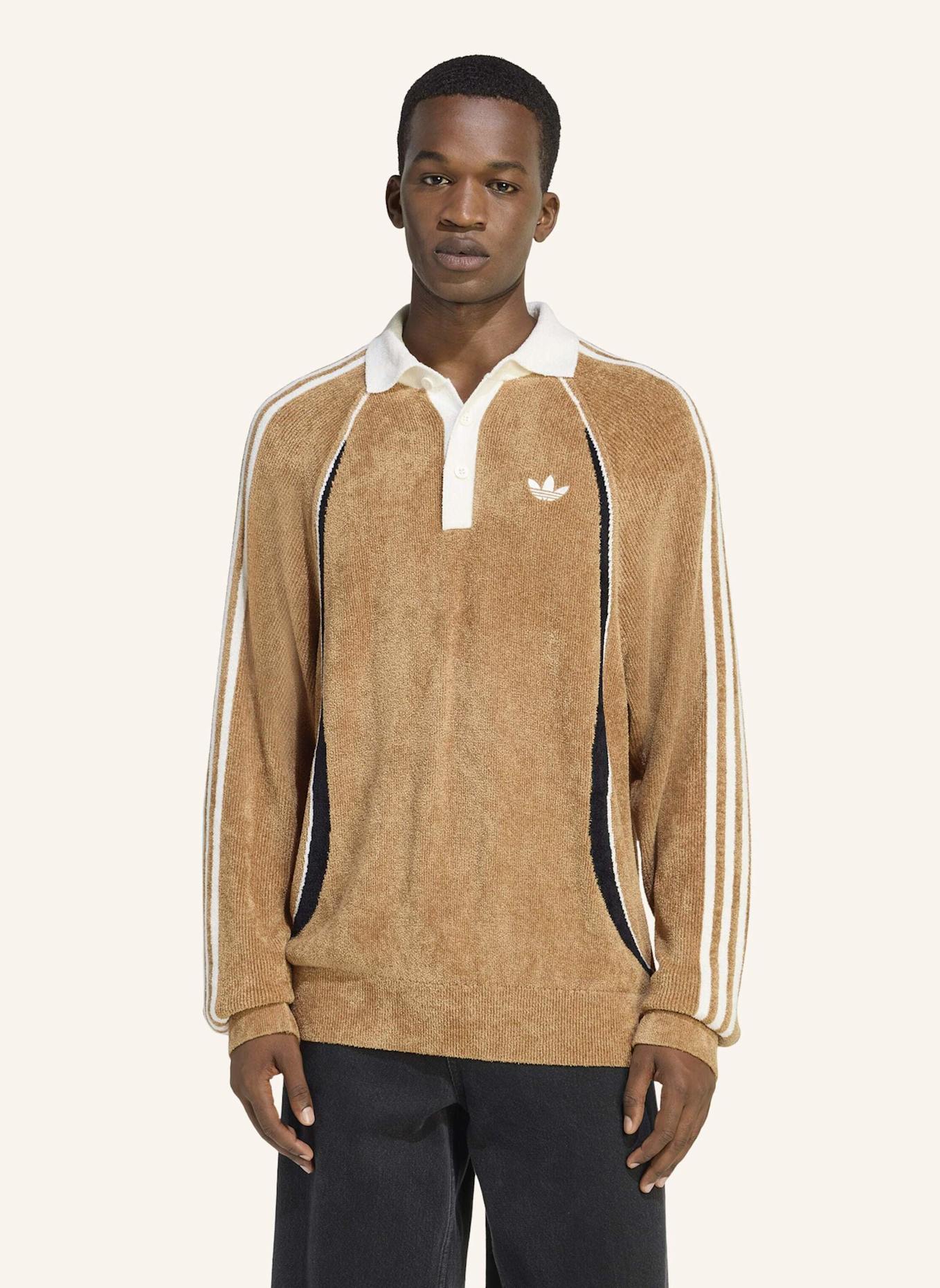 adidas Originals RETRO REMIX TEAMGEIST POLOSHIRT: BRAUN/ SCHWARZ/ WEISS