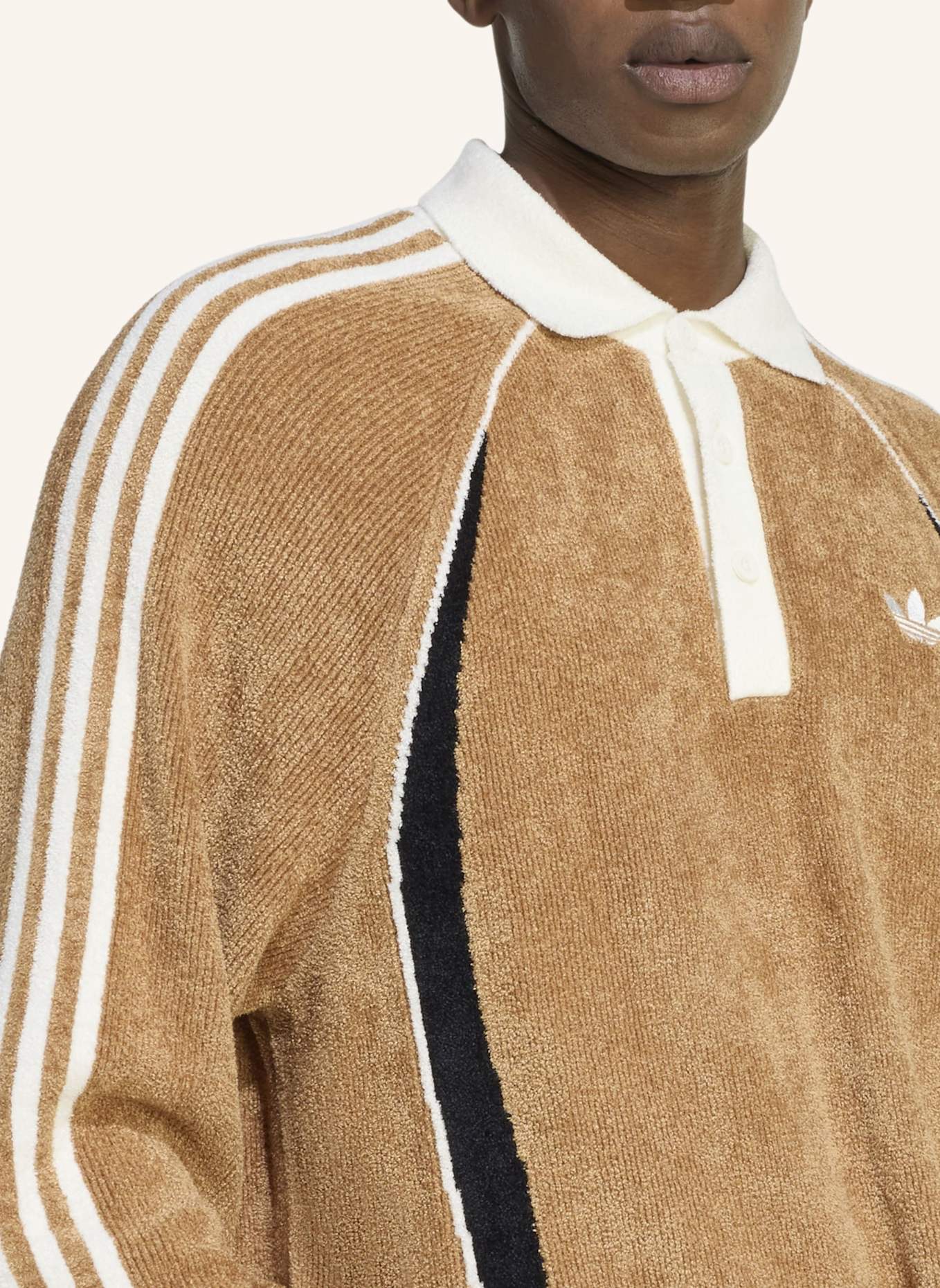 adidas Originals RETRO REMIX TEAMGEIST POLOSHIRT: BRAUN/ SCHWARZ/ WEISS