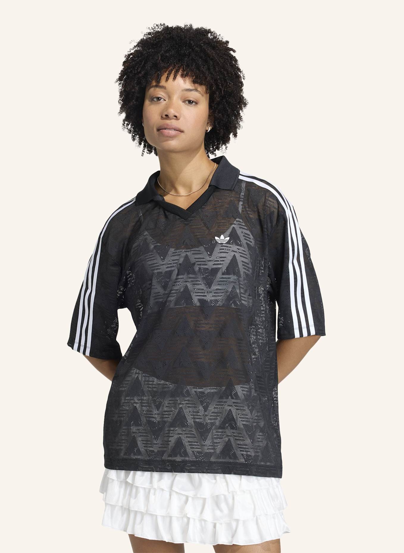 adidas Originals LACE FUSSBALLTRIKOT: SCHWARZ