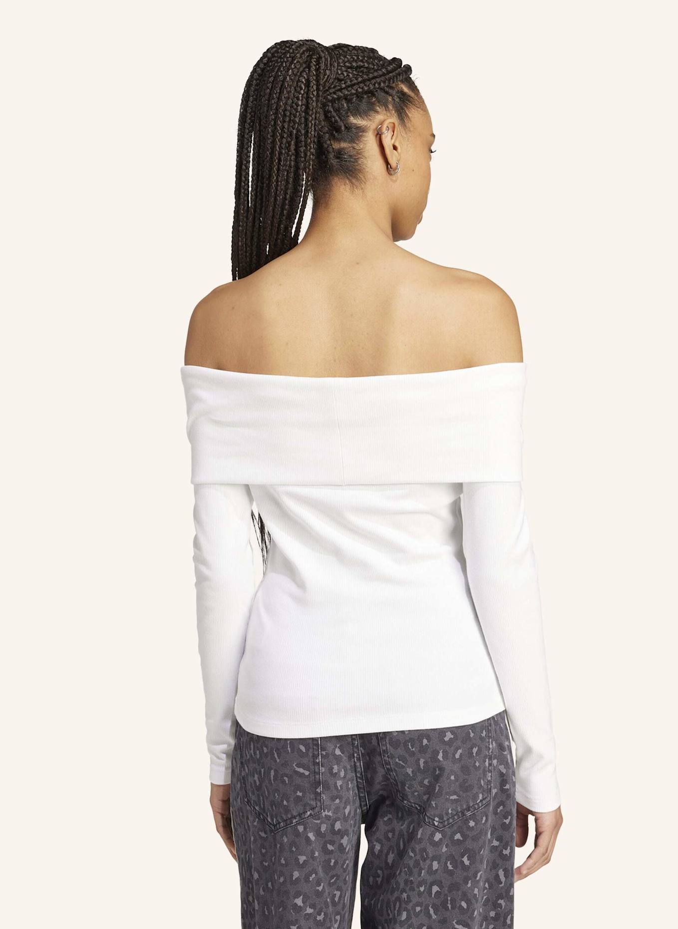 adidas Originals Off-Shoulder-Longsleeve: WEISS