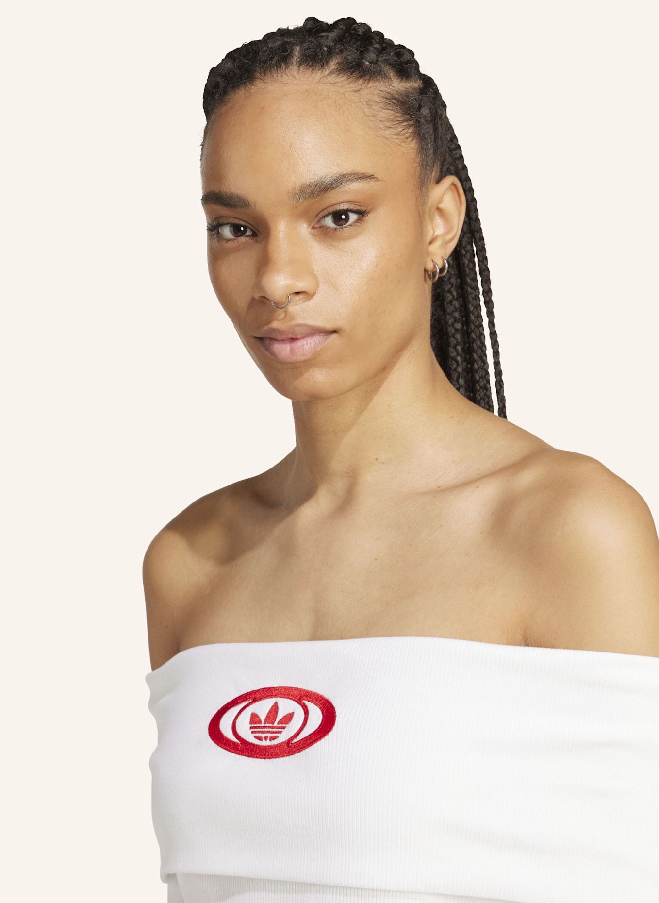 adidas Originals Off-Shoulder-Longsleeve: WEISS