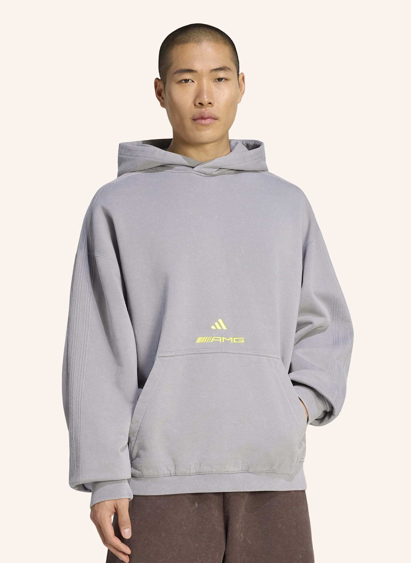 adidas AMG WASHED HOODIE: GRAU