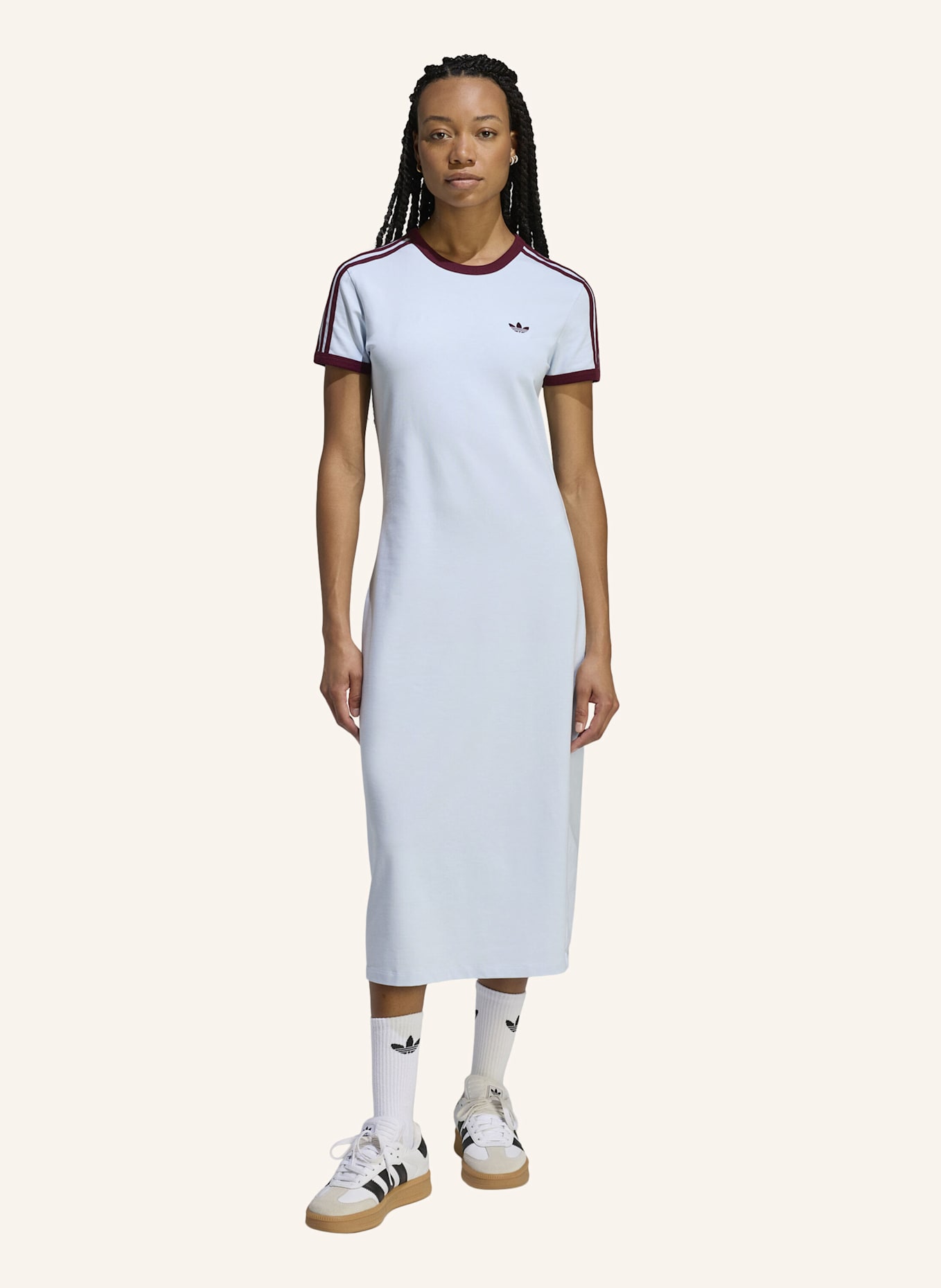 adidas Originals 3-STREIFEN KLEID, SCHMAL: BLAU/ ROT