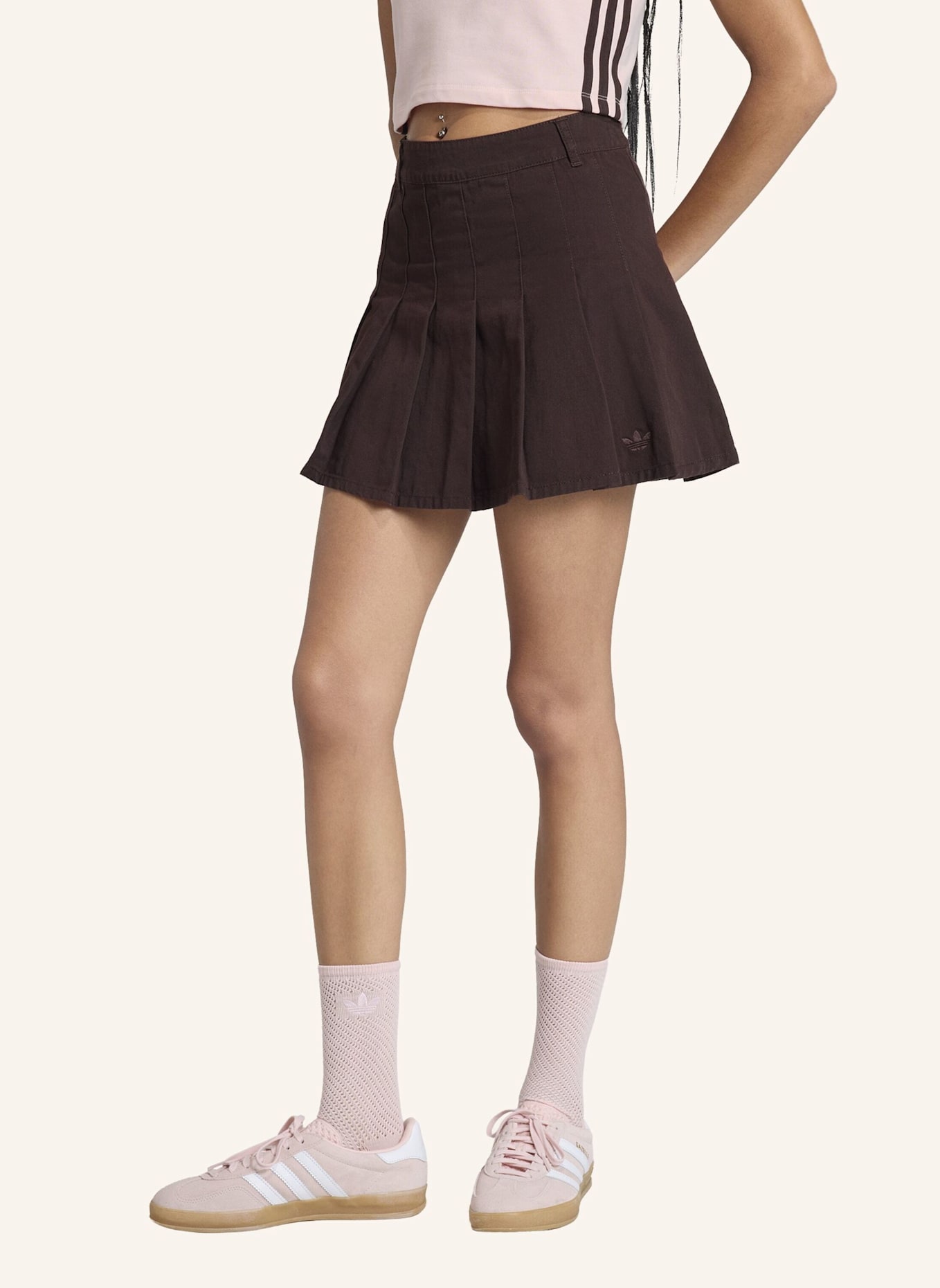 adidas Originals TWILL-FALTENROCK: BRAUN