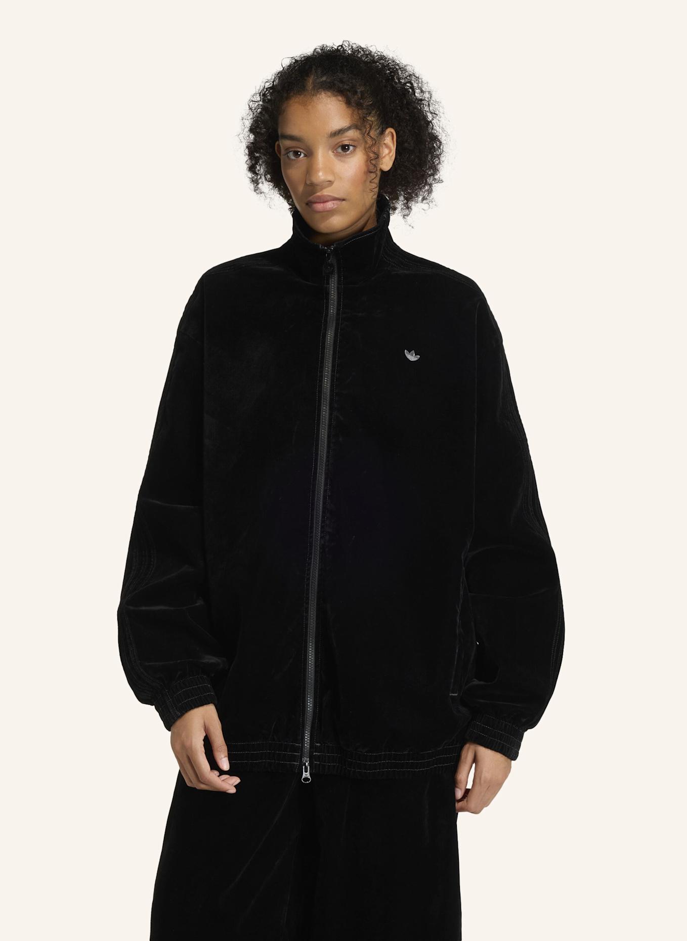 adidas Originals BRUSHED TWILL OVERSIZED FIREBIRD TRACK TOP: SCHWARZ