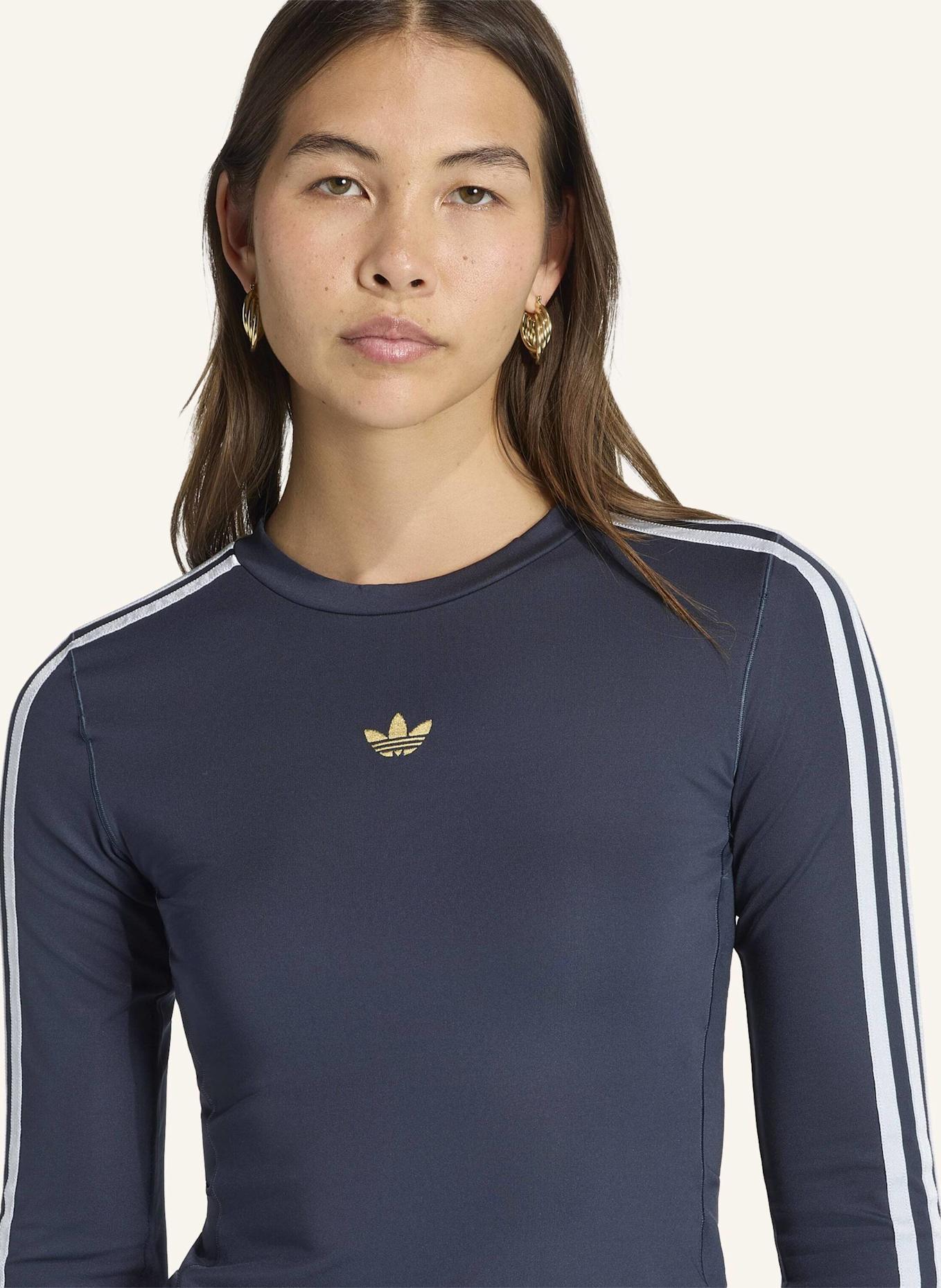 adidas Originals 3-STREIFEN LONG SLEEVE SHIRT: SCHWARZ/ BLAU