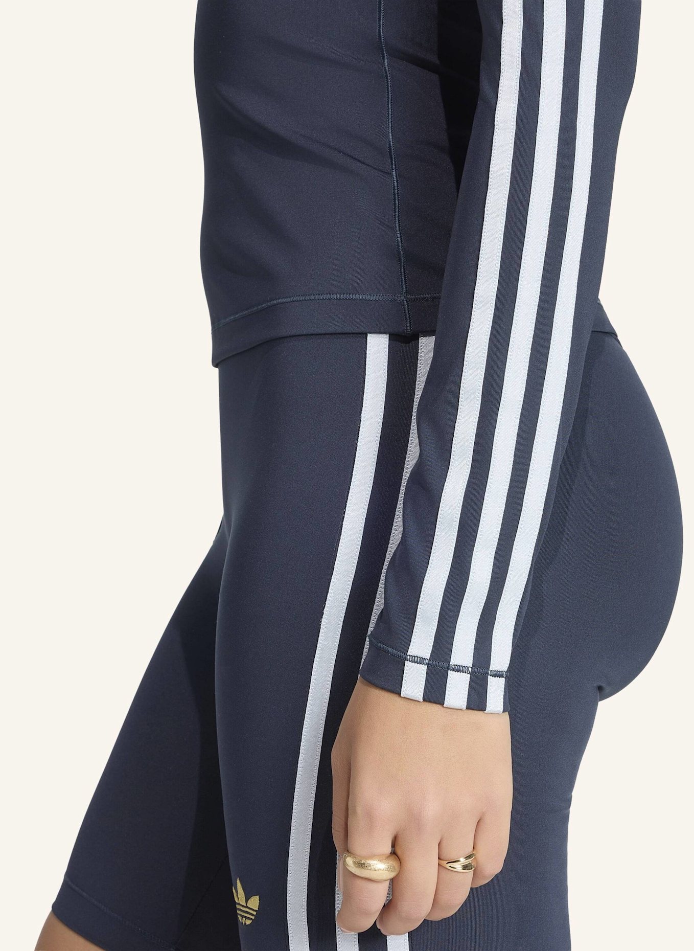 adidas Originals 3-STREIFEN LONG SLEEVE SHIRT: SCHWARZ/ BLAU