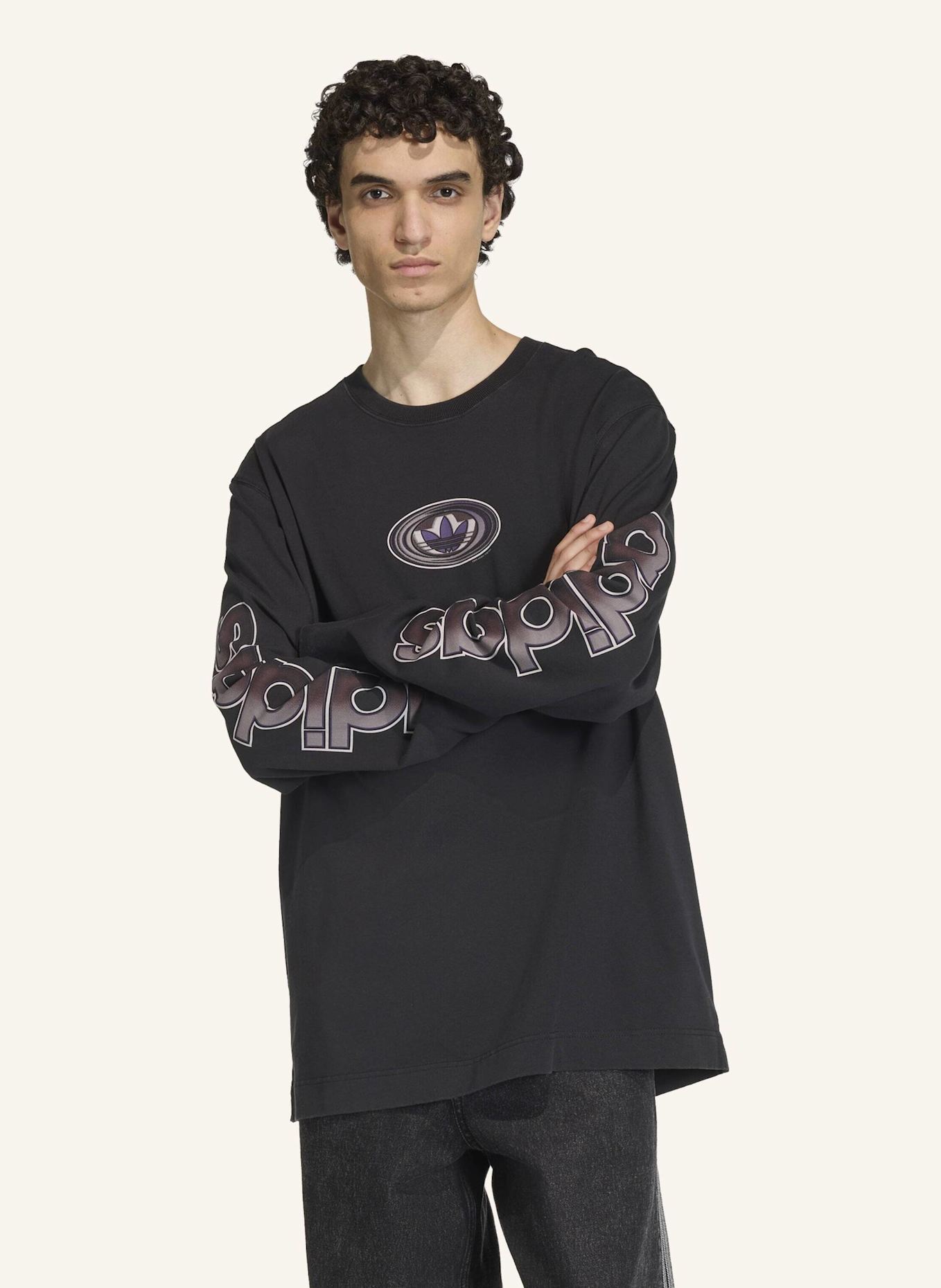 adidas Originals 90S ALTERNATIVE SPORT ARCHIVE GRAPHIC LONGSLEEVE: SCHWARZ