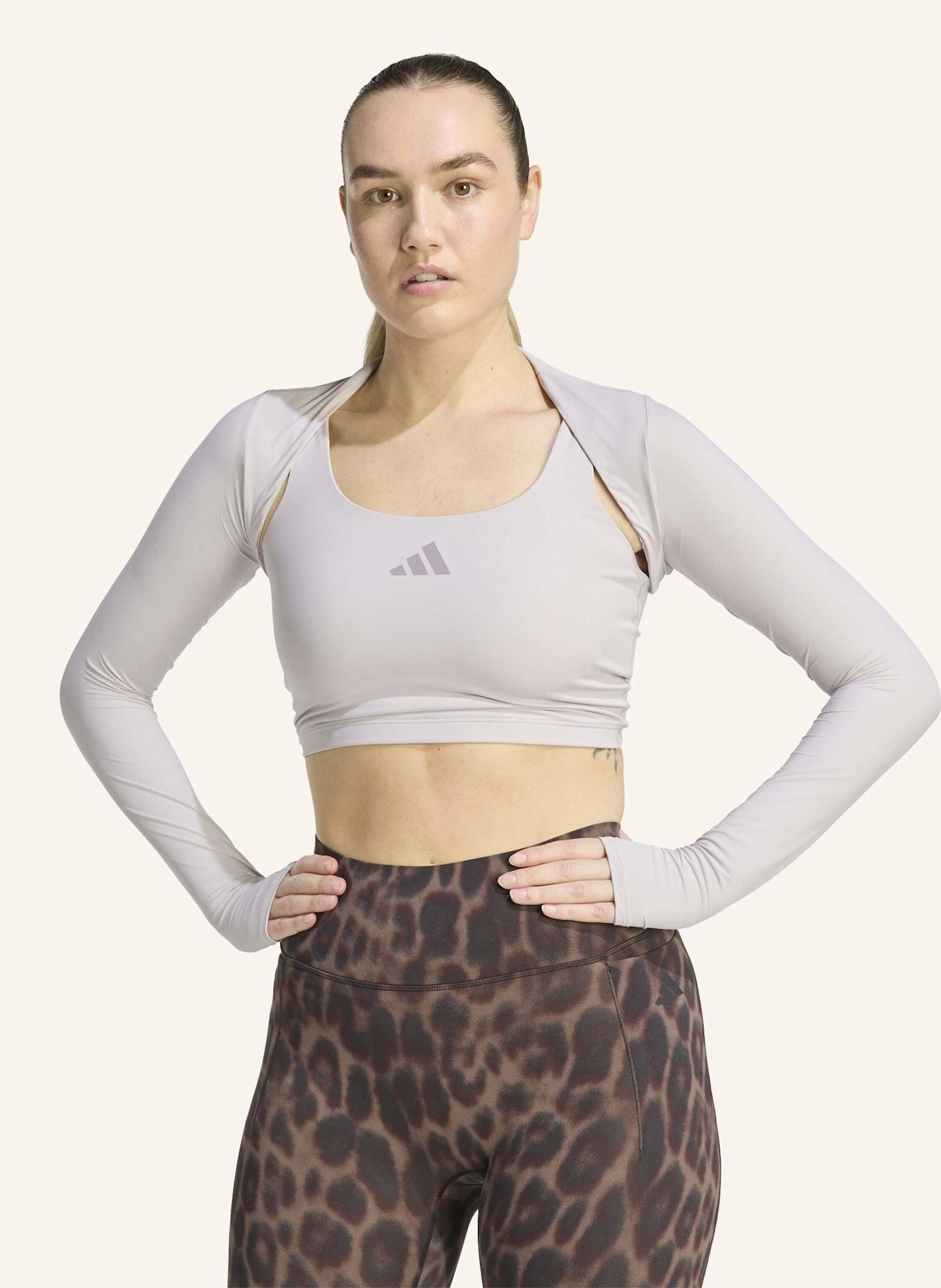 adidas Longsleeve POWER ESSENTIAL SHRUG: LILA