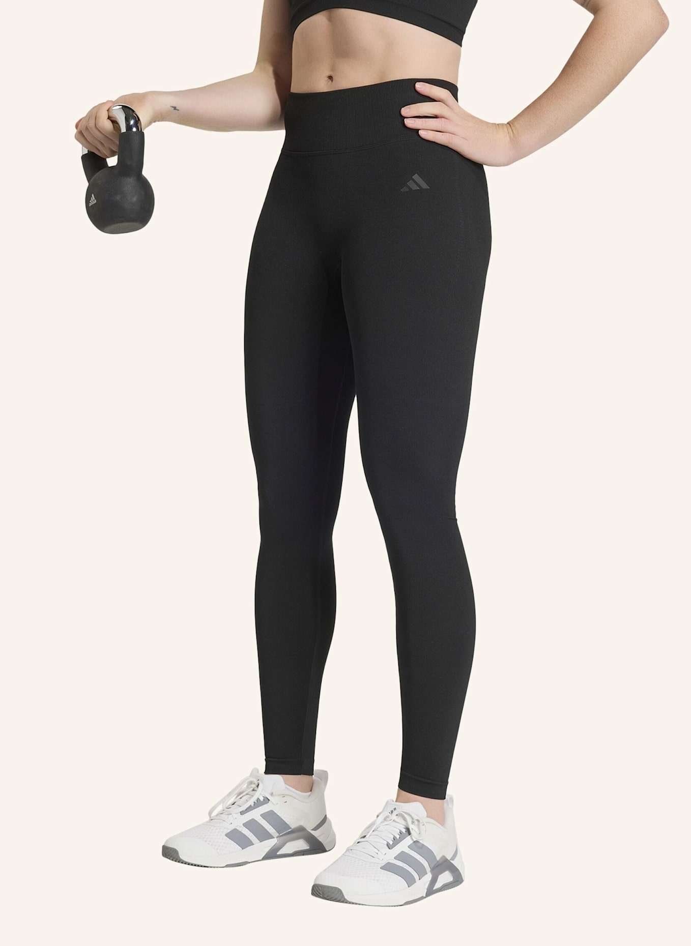 adidas WORKOUT ESSENTIALS KNIT SCRUNCH 7/8 LEGGINGS: SCHWARZ