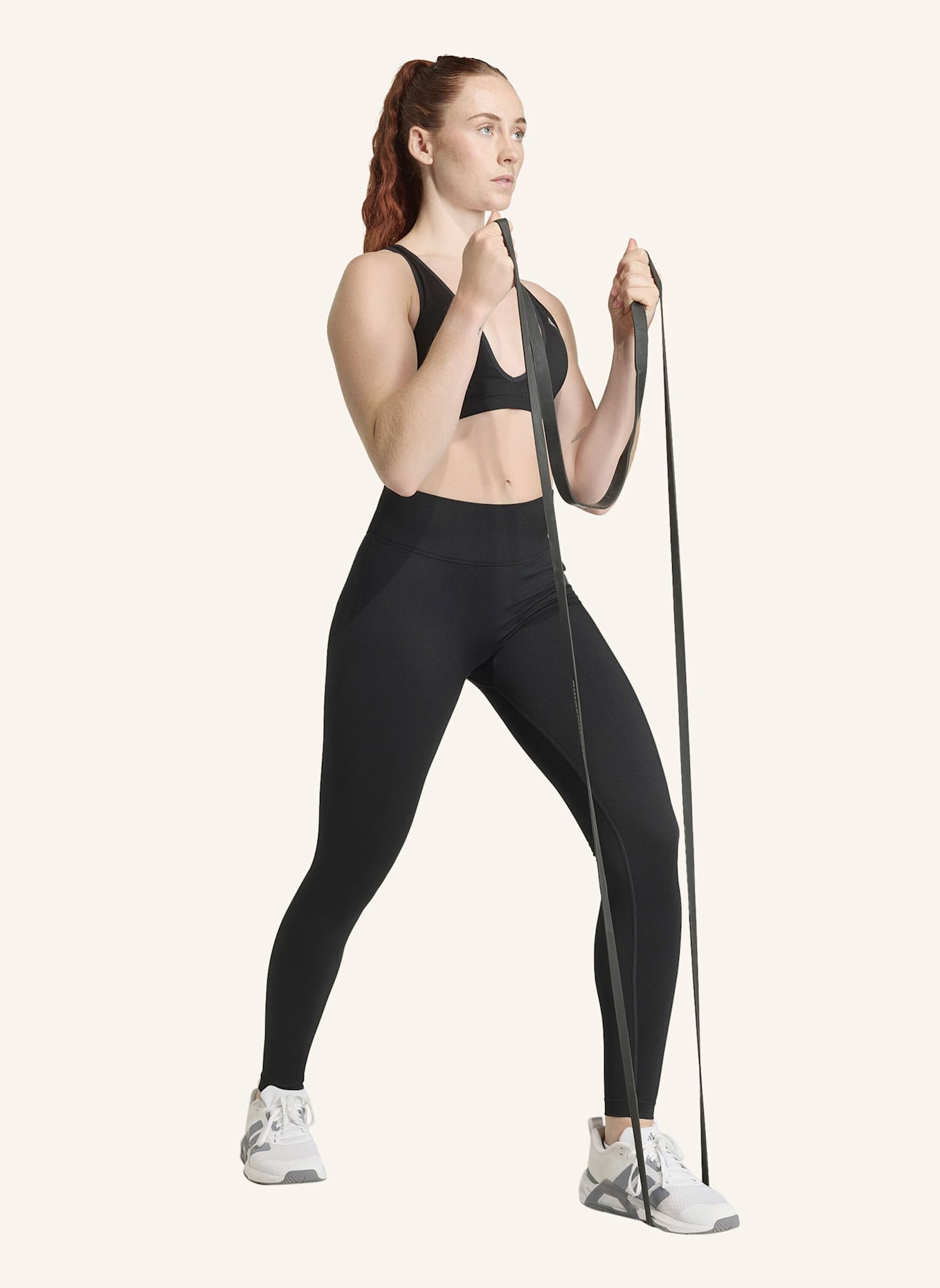 adidas WORKOUT ESSENTIALS KNIT SCRUNCH 7/8 LEGGINGS: SCHWARZ