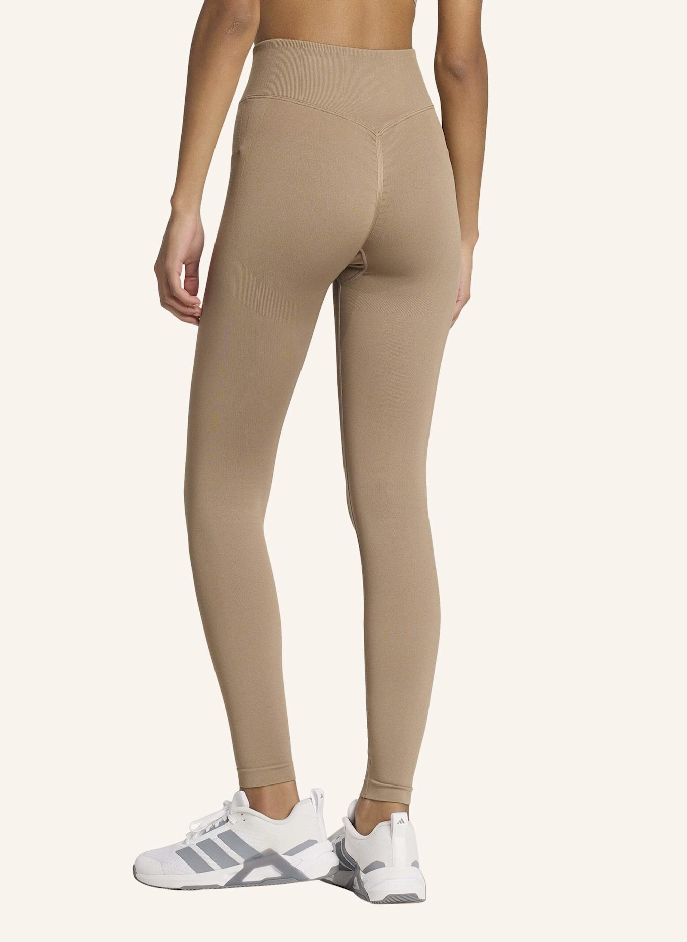 adidas WORKOUT ESSENTIALS KNIT SCRUNCH 7/8 LEGGINGS: BRAUN