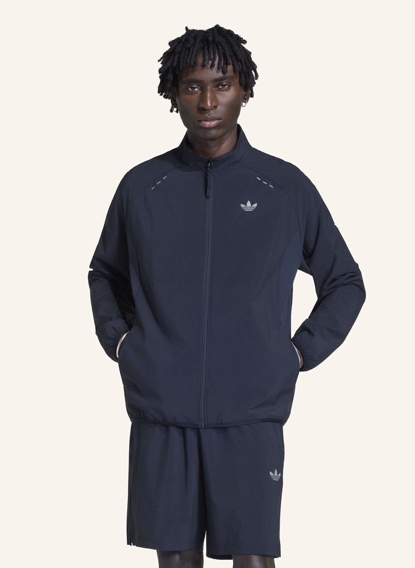 adidas Originals TECH TREFOIL ESSENTIALS FZ HOOD ORIGINALS JACKE: SCHWARZ