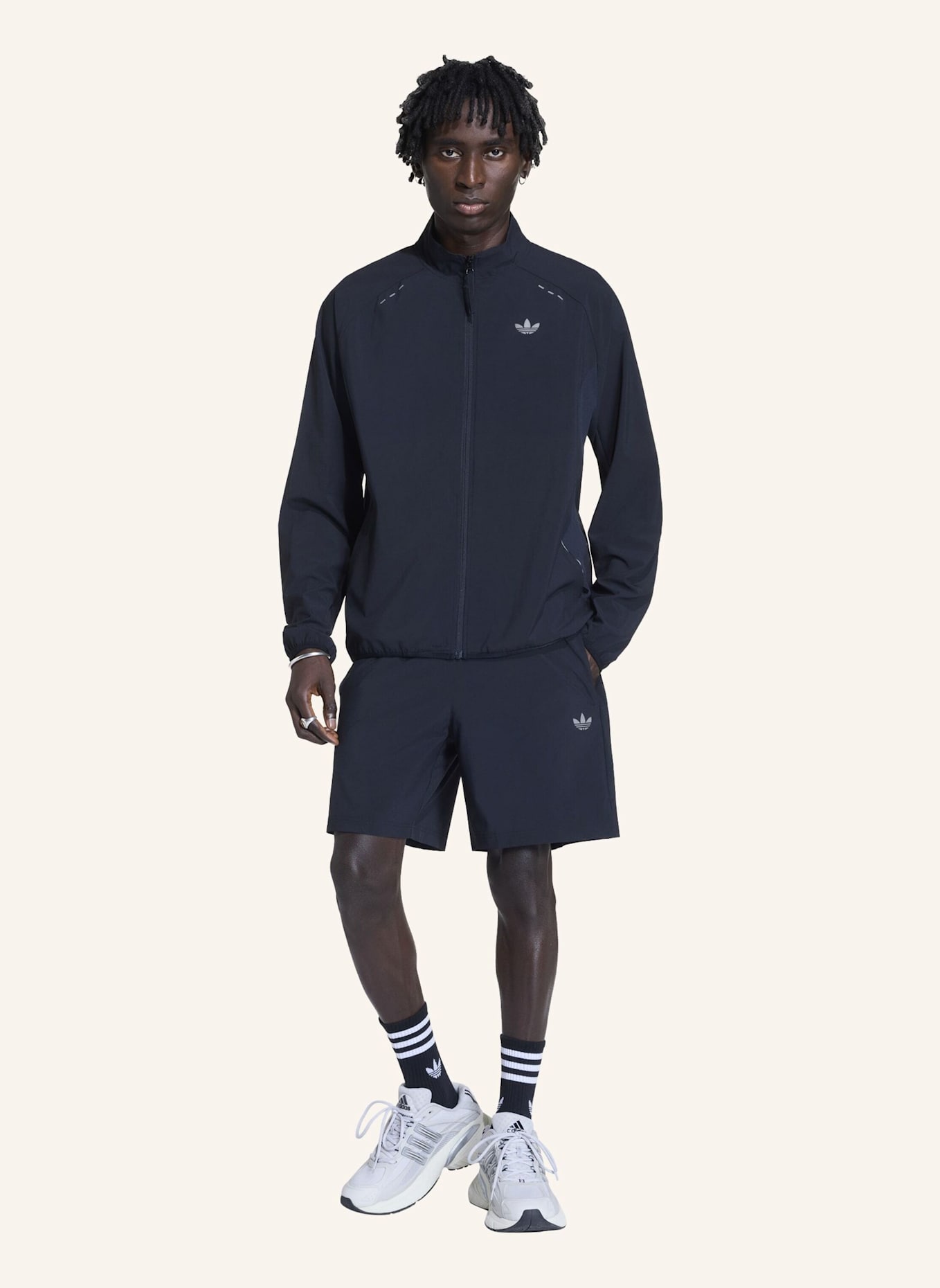 adidas Originals TECH TREFOIL ESSENTIALS FZ HOOD ORIGINALS JACKE: SCHWARZ