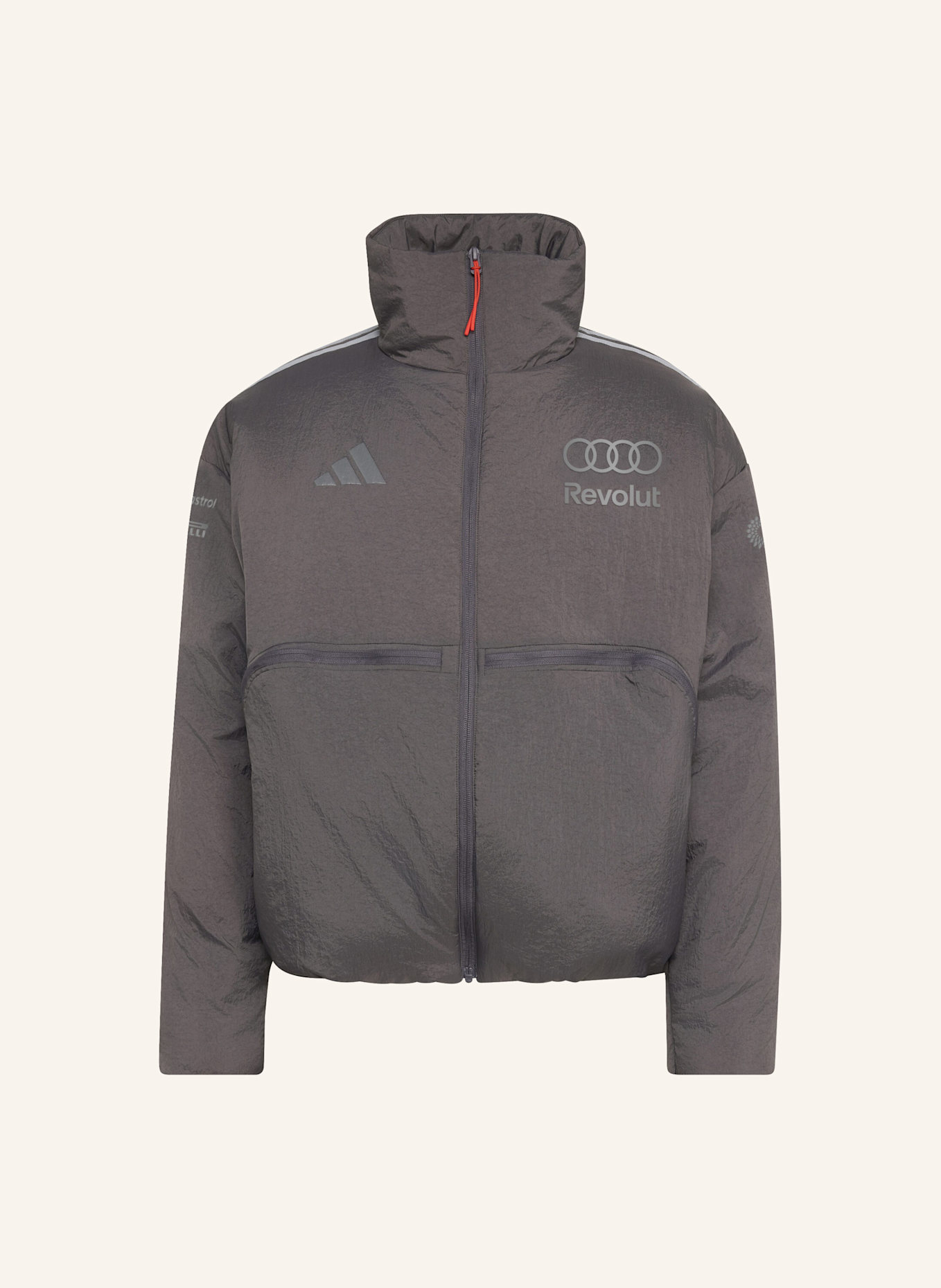 adidas AUDI REVOLUT F1 TEAM ENGINEERS & MARKETING PUFFER JACKE: GRAU