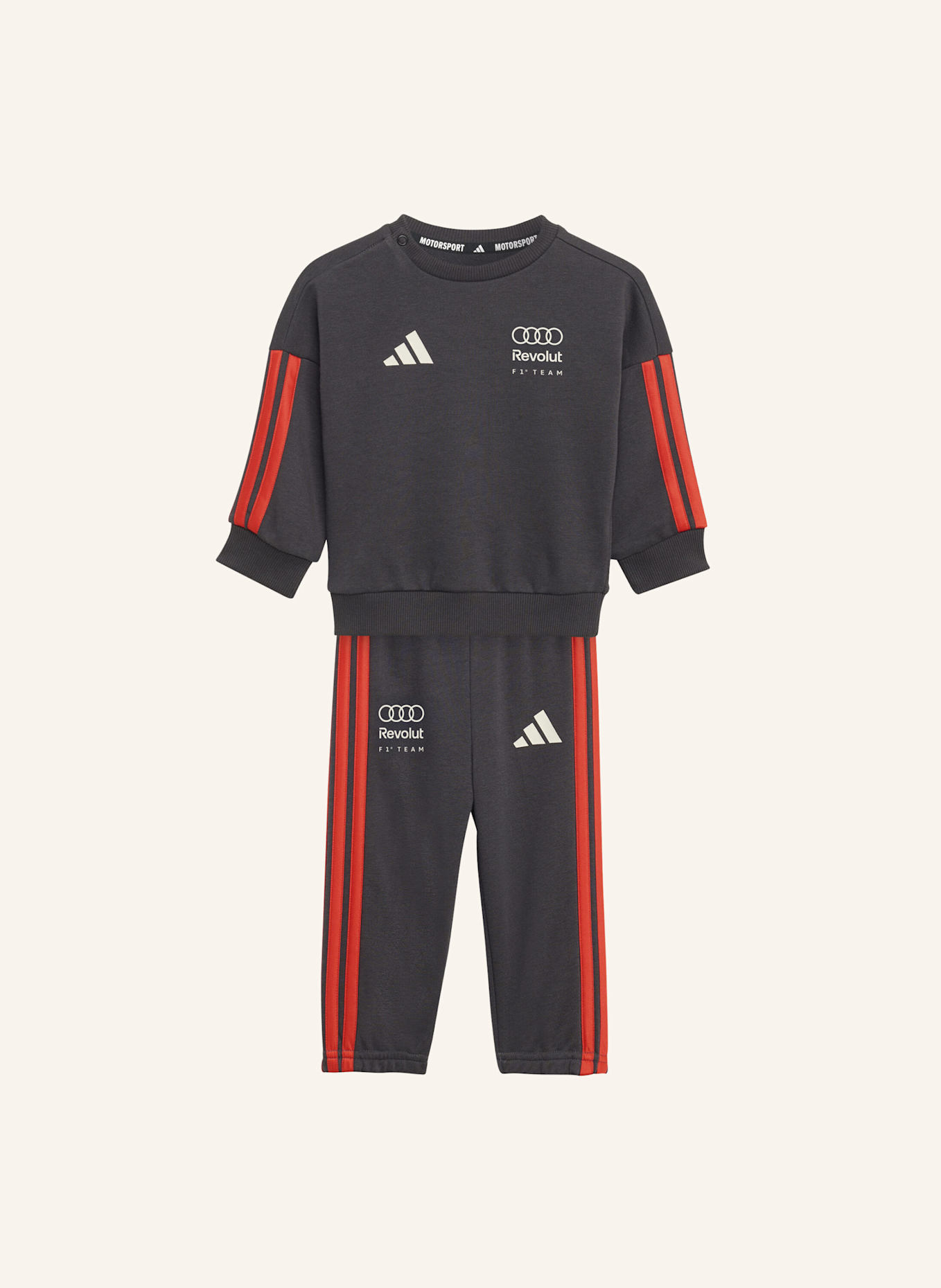 adidas AUDI REVOLUT F1 TEAM DNA KIDS JOGGINGANZUG: SCHWARZ