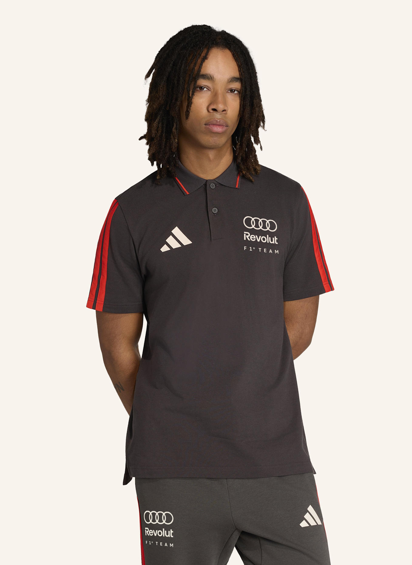 adidas AUDI REVOLUT F1 TEAM DNA POLOSHIRT: SCHWARZ