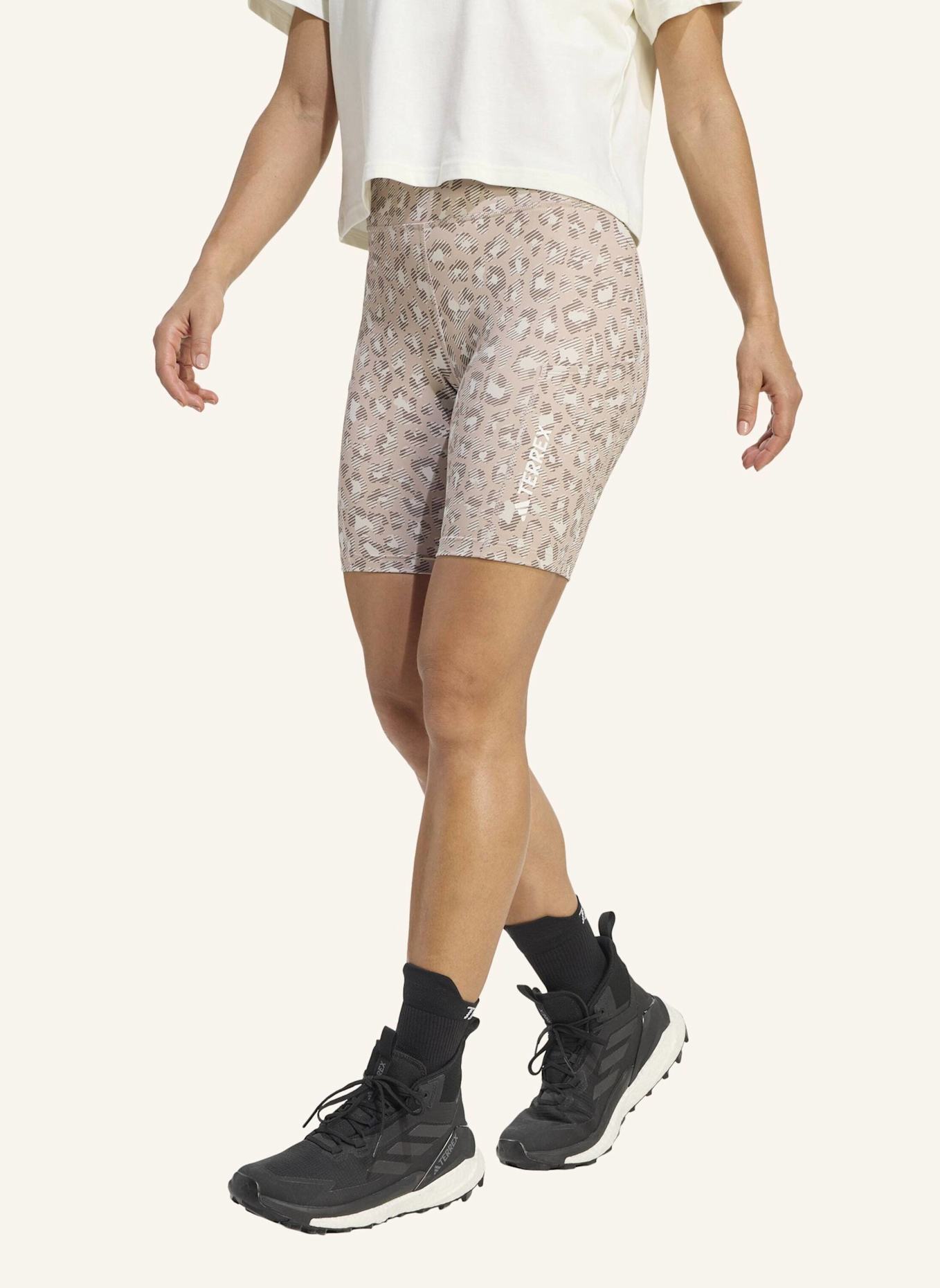 adidas TERREX TERREX MULTI 8INCH PRINTED SHORTS: BEIGE/ BRAUN