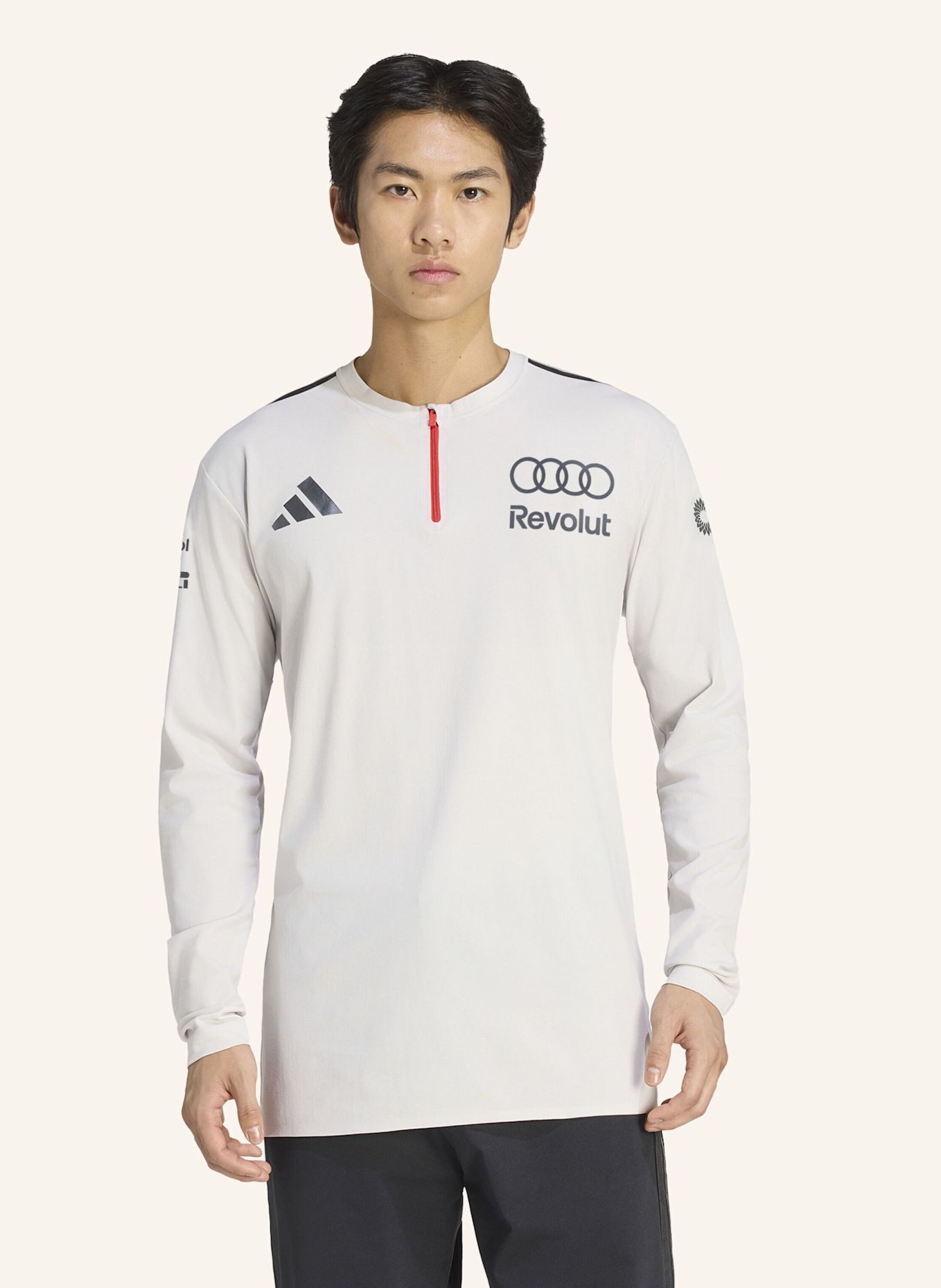 adidas AUDI REVOLUT F1 TEAM ENGINEERS & MARKETING POLOSHIRT, LANGÄRMELIG: GRAU