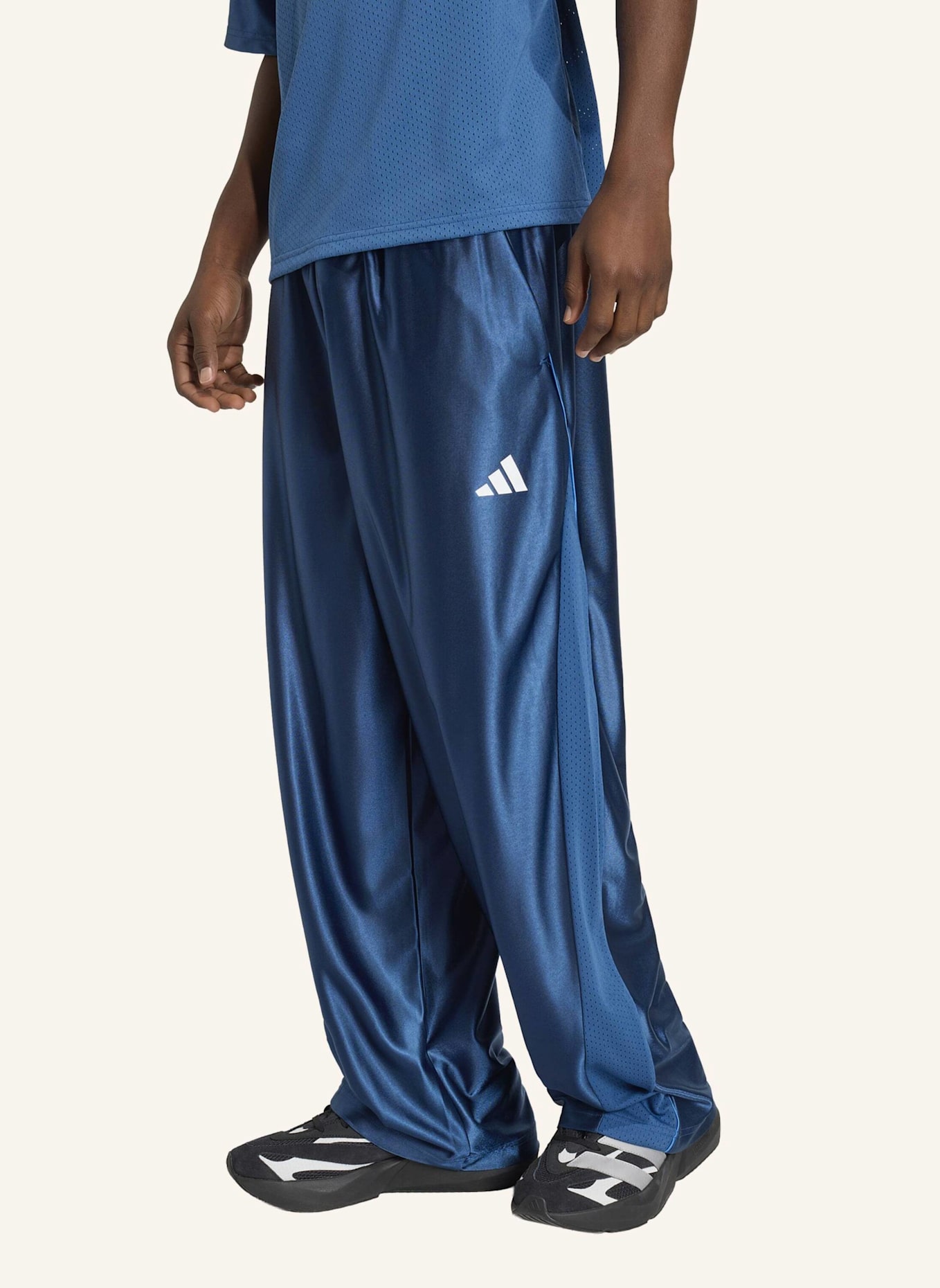 adidas GLÄNZENDE STADIUM TRIKOTHOSE: BLAU/ WEISS