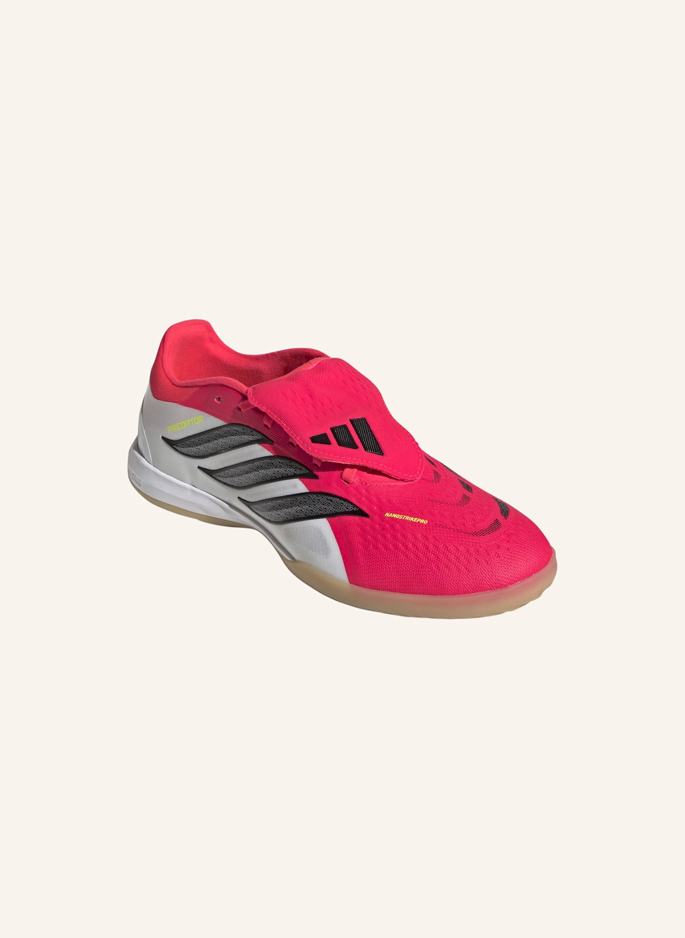 adidas PREDATOR PRO FUSSBALLSCHUH, HALLENBÖDEN, UMSCHLAGBARE ZUNGE: SCHWARZ/ WEISS