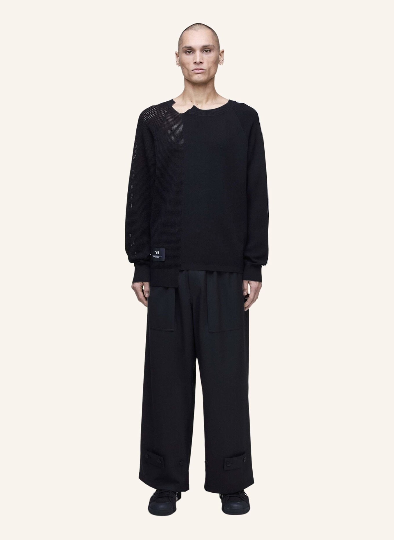 Y-3 Y-3 SPORT UNIFORM HOSE MIT WEITEM BEIN: SCHWARZ