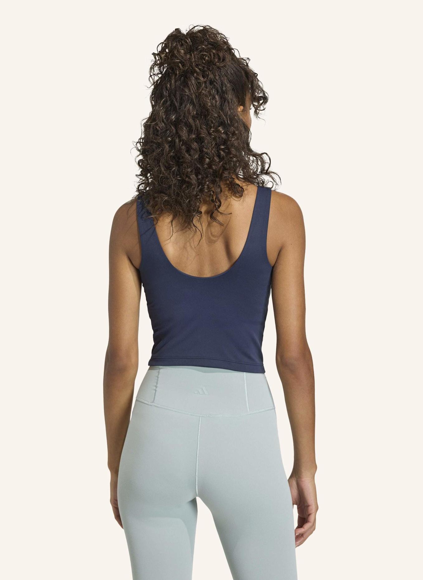 adidas 3-STREIFEN STUDIO ALL ME TANKTOP, LEICHT STÜTZEND: BLAU