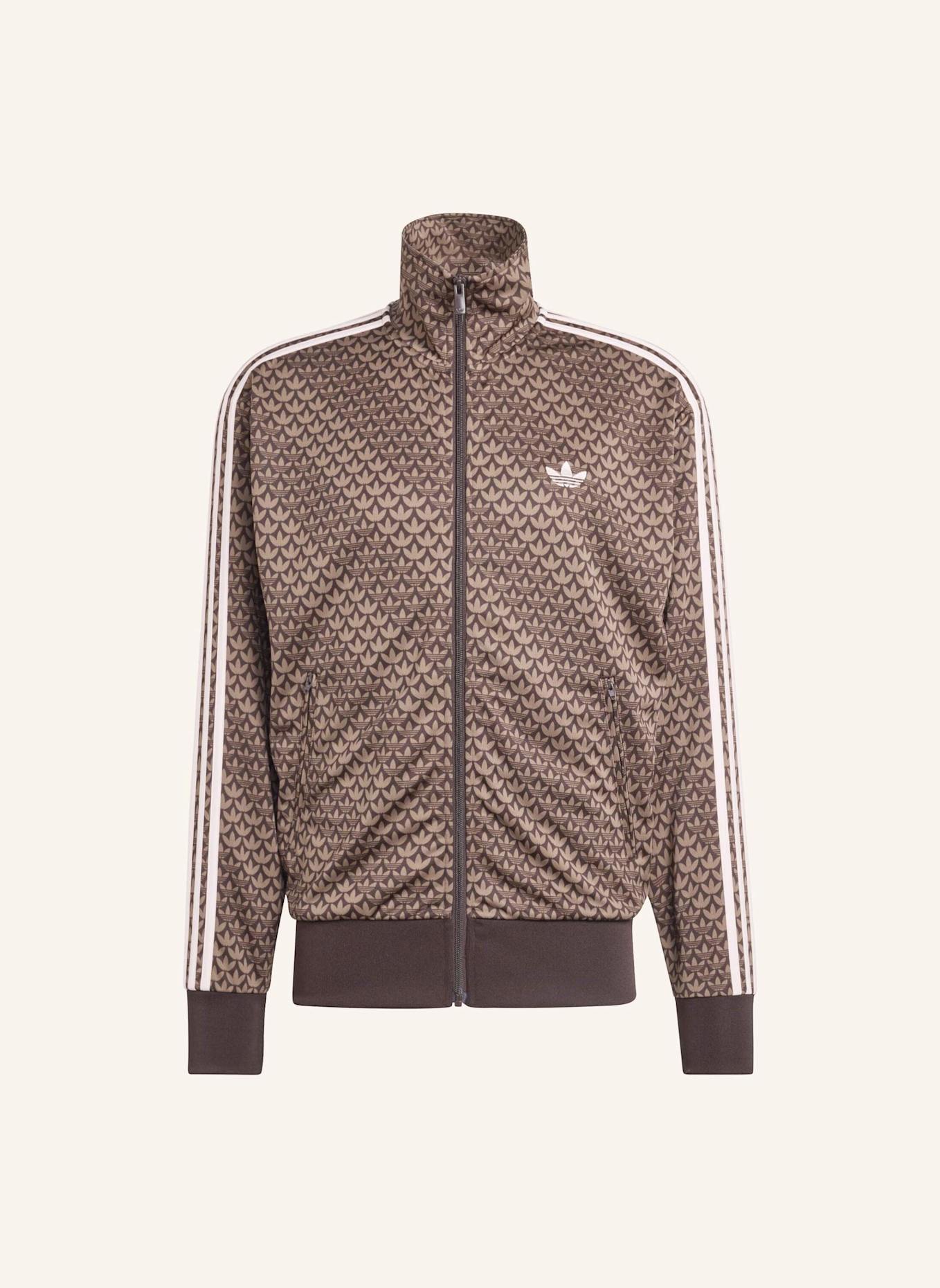 adidas Originals FIREBIRD LOOSE MONOGRAM TRAININGSJACKE: BRAUN/ PINK