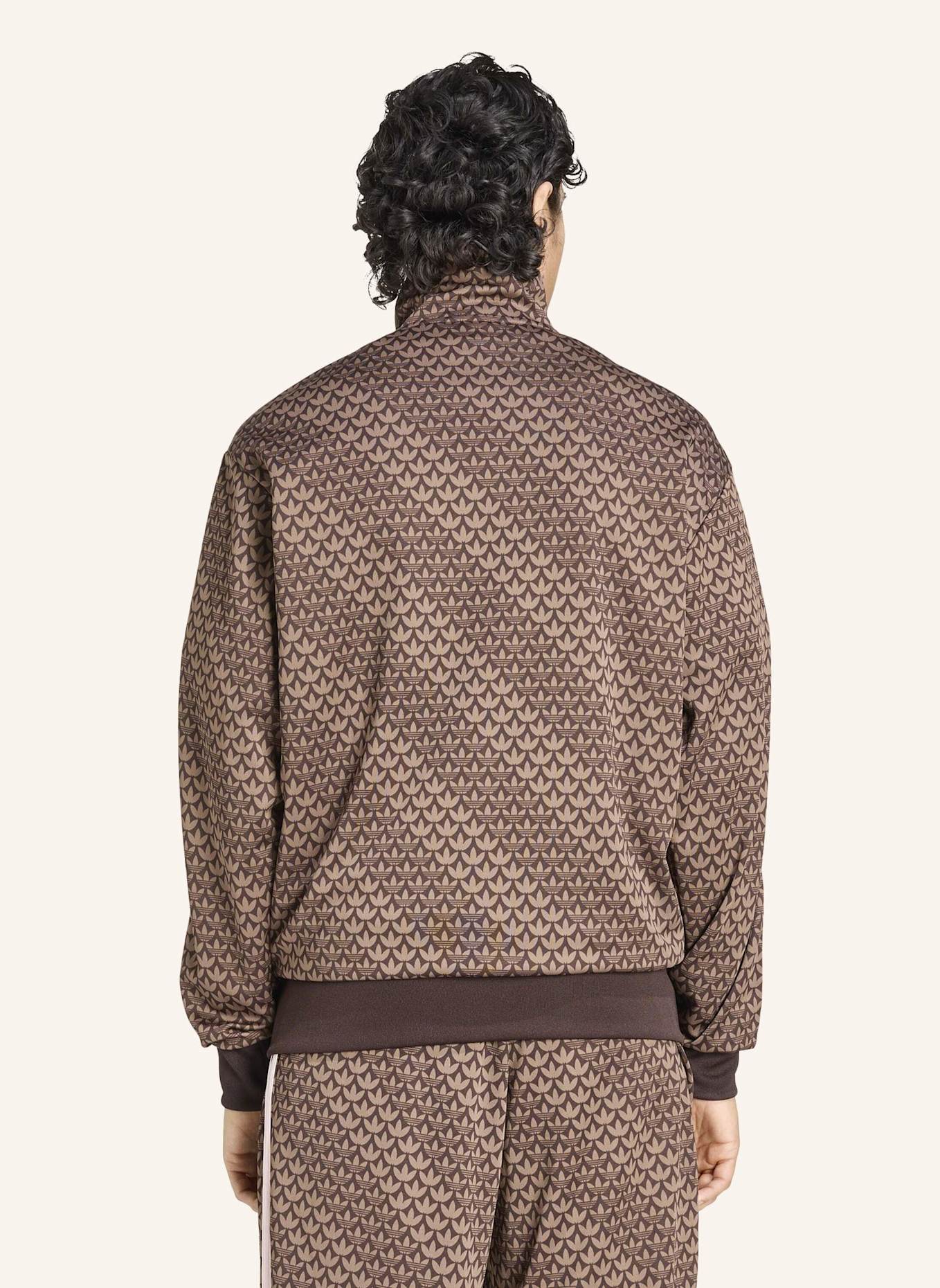adidas Originals FIREBIRD LOOSE MONOGRAM TRAININGSJACKE: BRAUN/ PINK