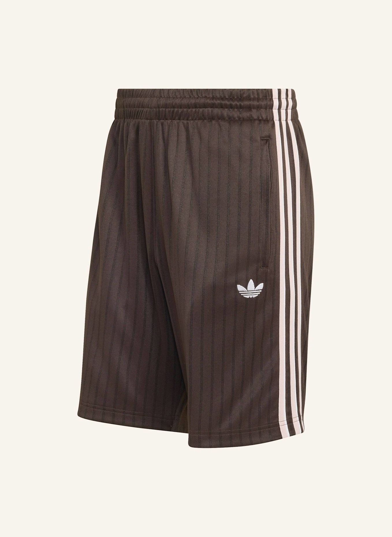 adidas Originals FIREBIRD ENGINEERED STRIPES SHORTS: BRAUN
