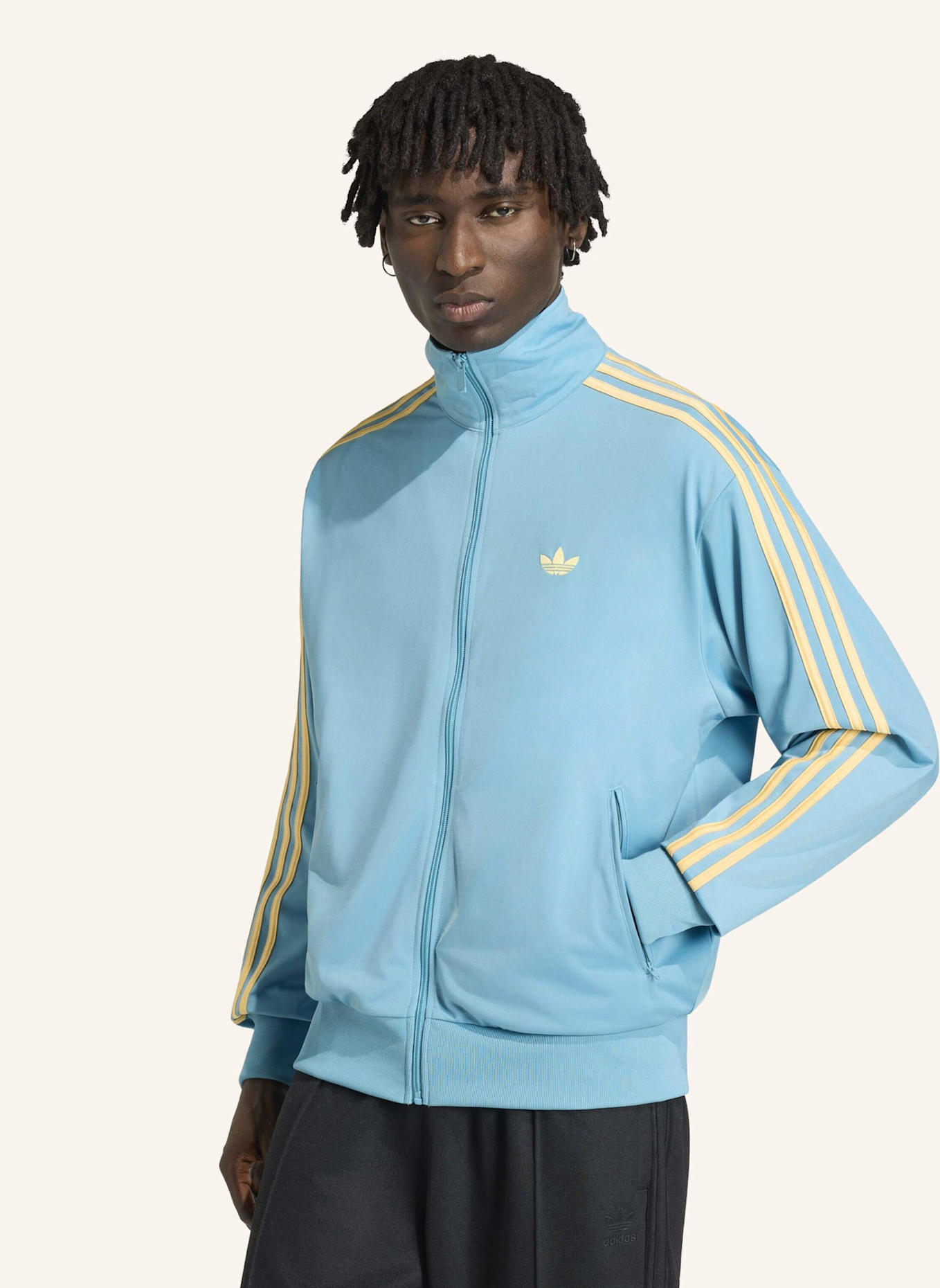 adidas Originals Sweatjacke FIREBIRD mit Galonstreifen: BLAU/ ORANGE