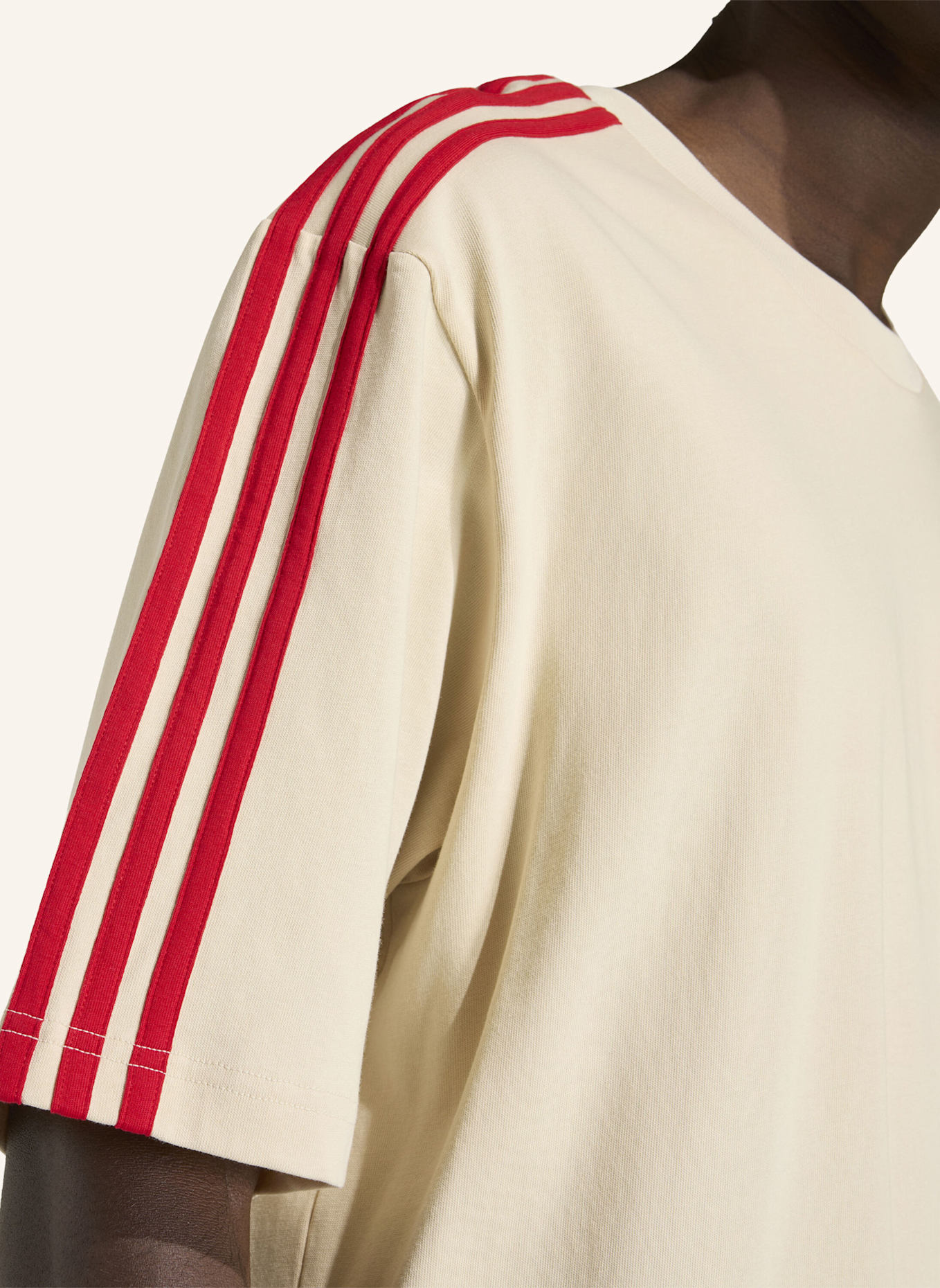 adidas Originals Oversized-Shirt 3-STREIFEN: GRÜN/ ROT