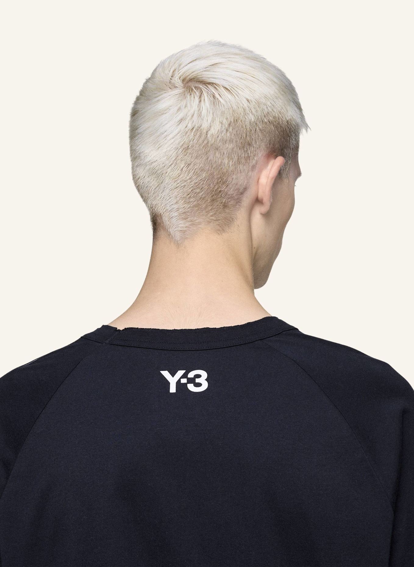 Y-3 Y-3 RAW EDGE 3-STREIFEN LONGSLEEVE: SCHWARZ