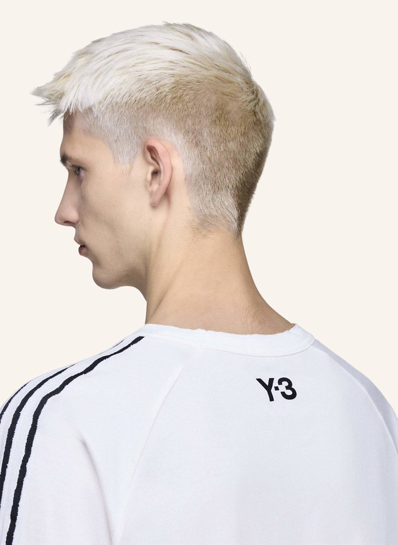 Y-3 Y-3 RAW EDGE 3-STREIFEN LONGSLEEVE: WEISS