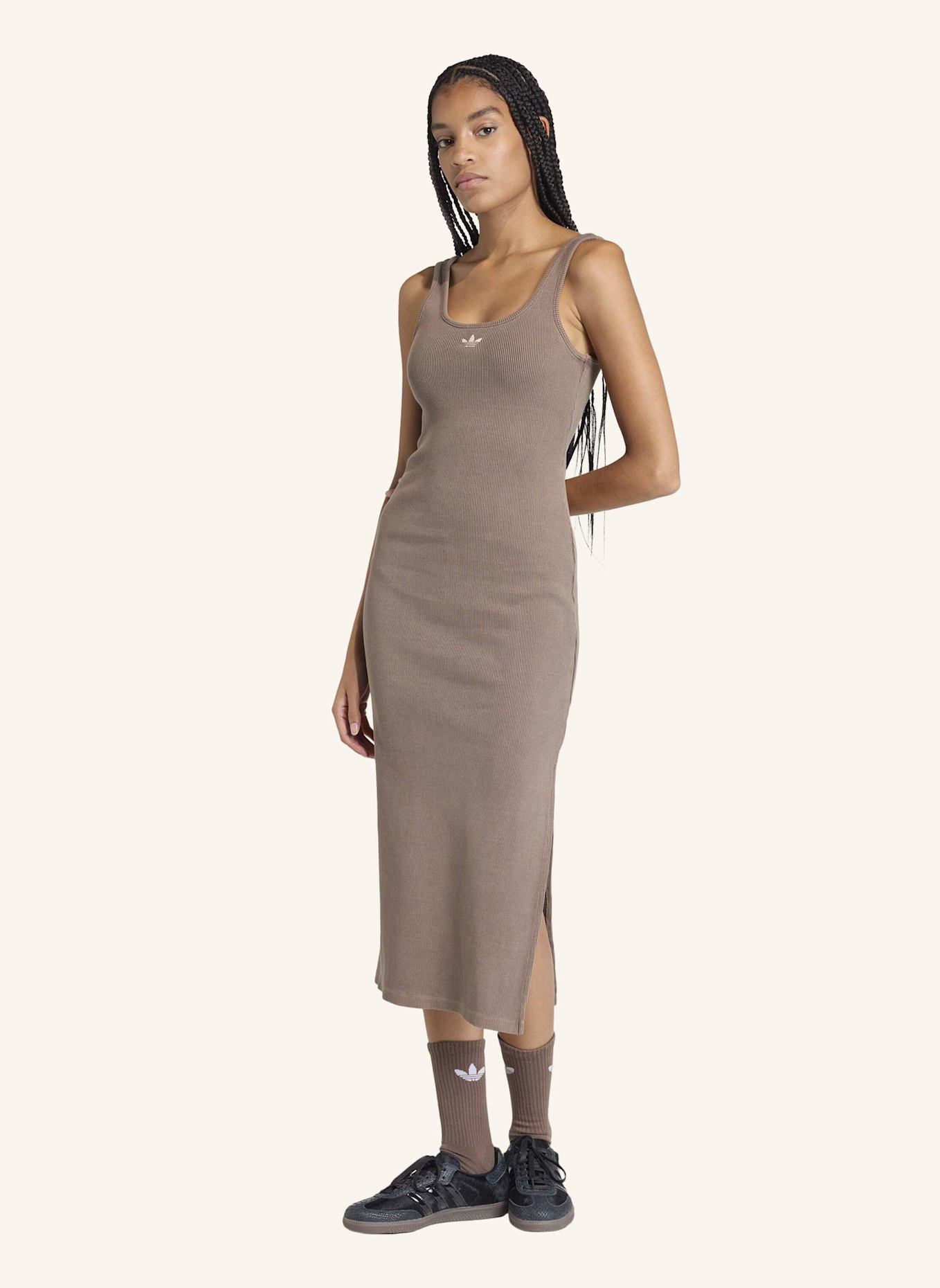 adidas Originals ESSENTIALS RIB TANK MAXIKLEID WASHED: BRAUN