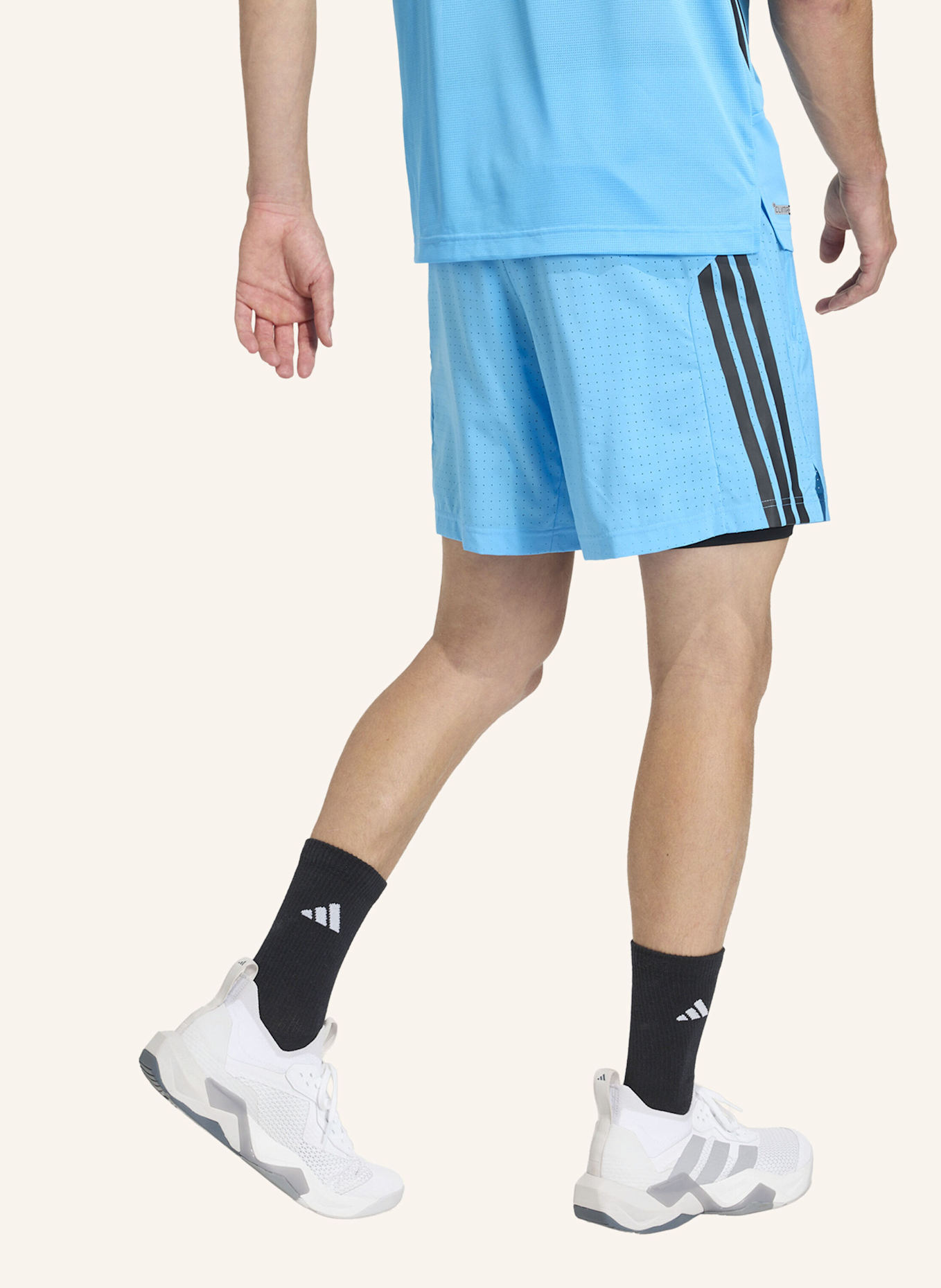 adidas TECH ESSENTIALS WORKOUT 2IN1 SHORTS: BLAU