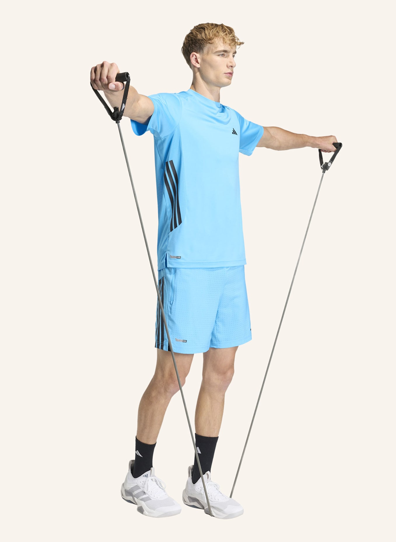 adidas TECH ESSENTIALS WORKOUT 2IN1 SHORTS: BLAU