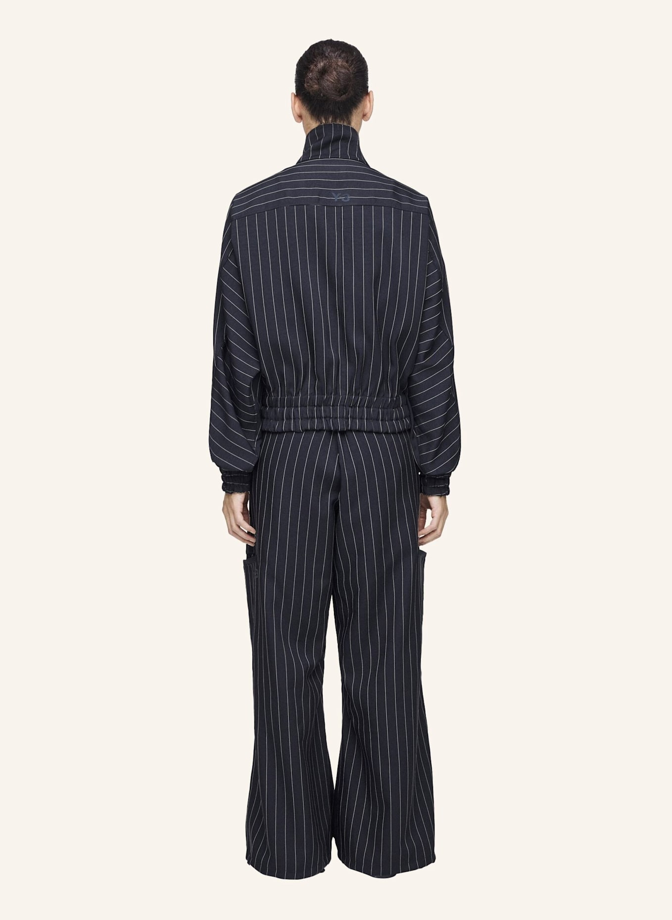 Y-3 Y-3 PINSTRIPE UT STRAIGHT LEG HOSE: SCHWARZ