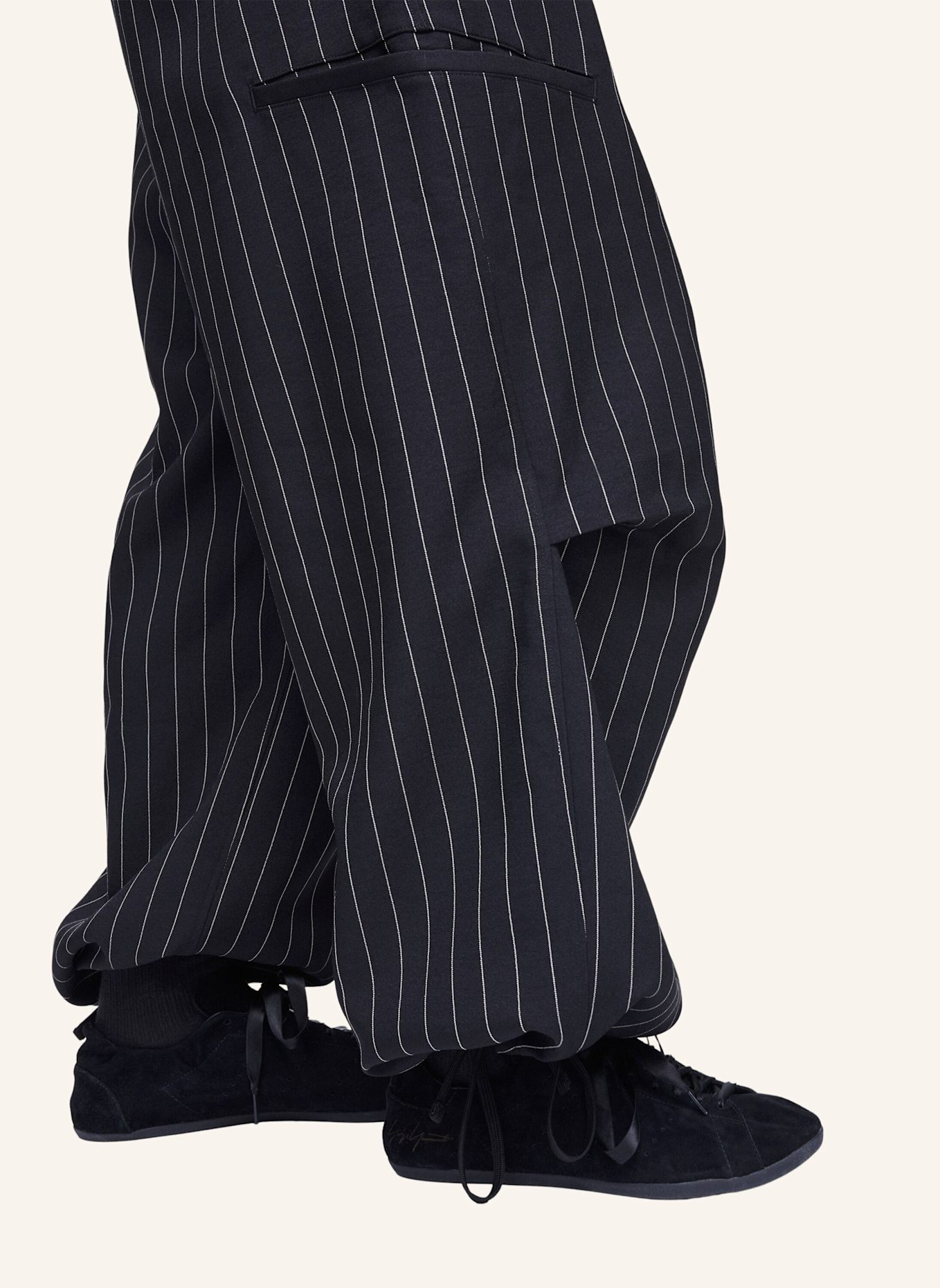 Y-3 Y-3 PINSTRIPE UT STRAIGHT LEG HOSE: SCHWARZ