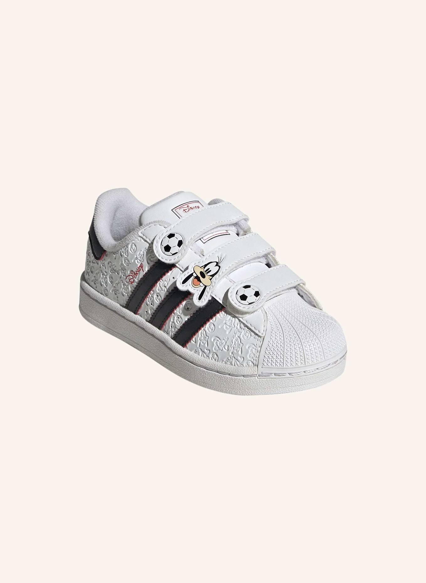 adidas Originals ADIDAS DISNEY SUPERSTAR II COMFORT CLOSURE SCHUH: WEISS/ SCHWARZ/ ROT